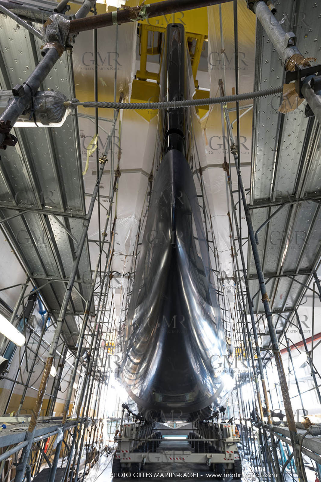 22 07 2017, Savona (ITA), Wally Cento Tango going out of the shed, Photo Gilles Martin-Raget