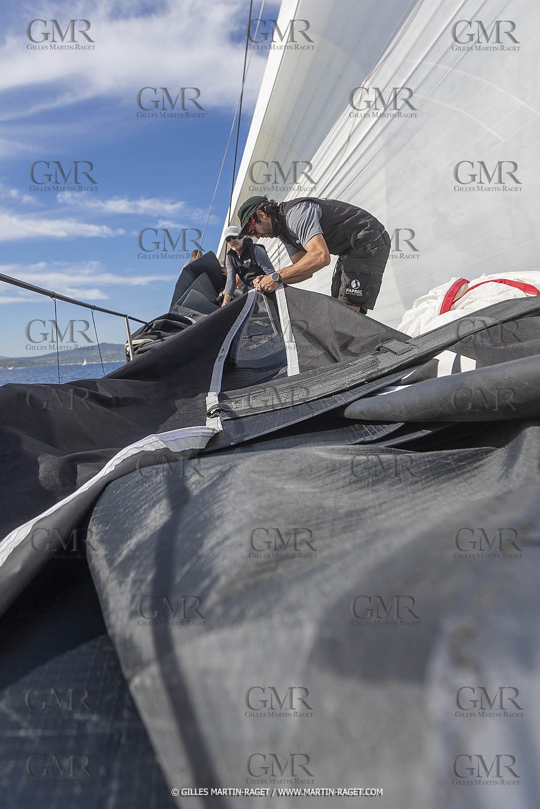 03 10 2022, Saint-Tropez (FRA,83), Voiles de Saint-Tropez 2022,  entraînement des maxis, A bord de Sipirit of Malouen X