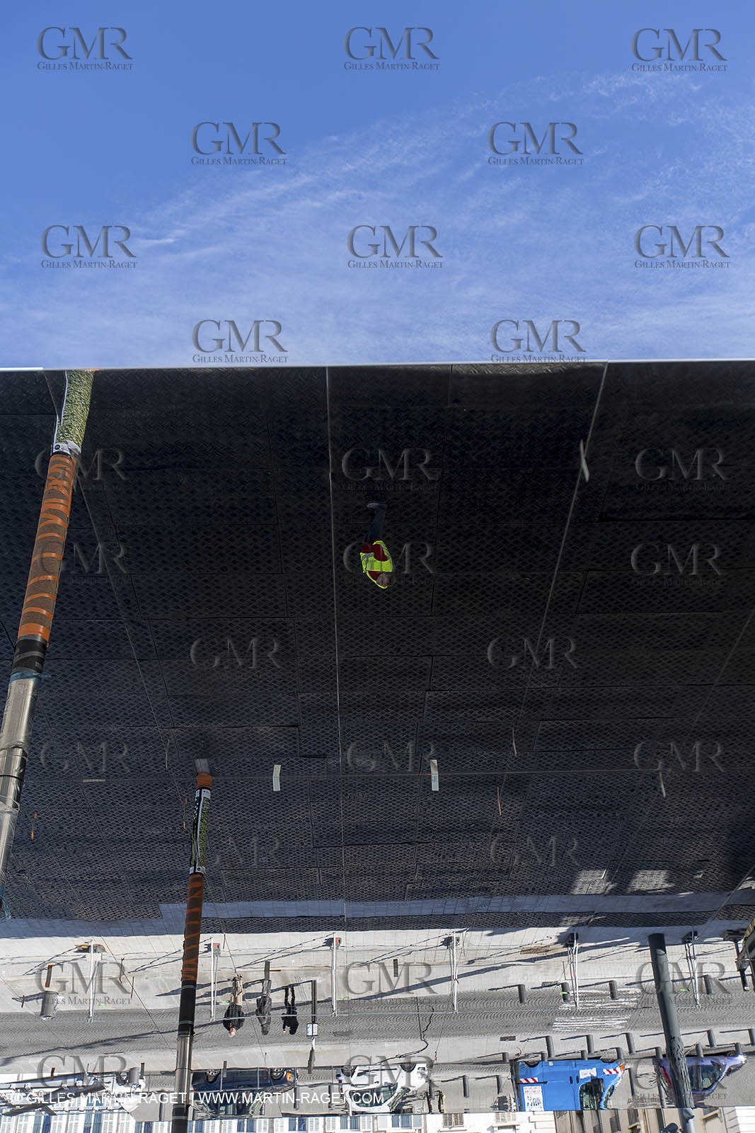 04 02 2013 - Marseille (FRA,13) - Vieux Port (historical port) refit - Works on the shadow maker