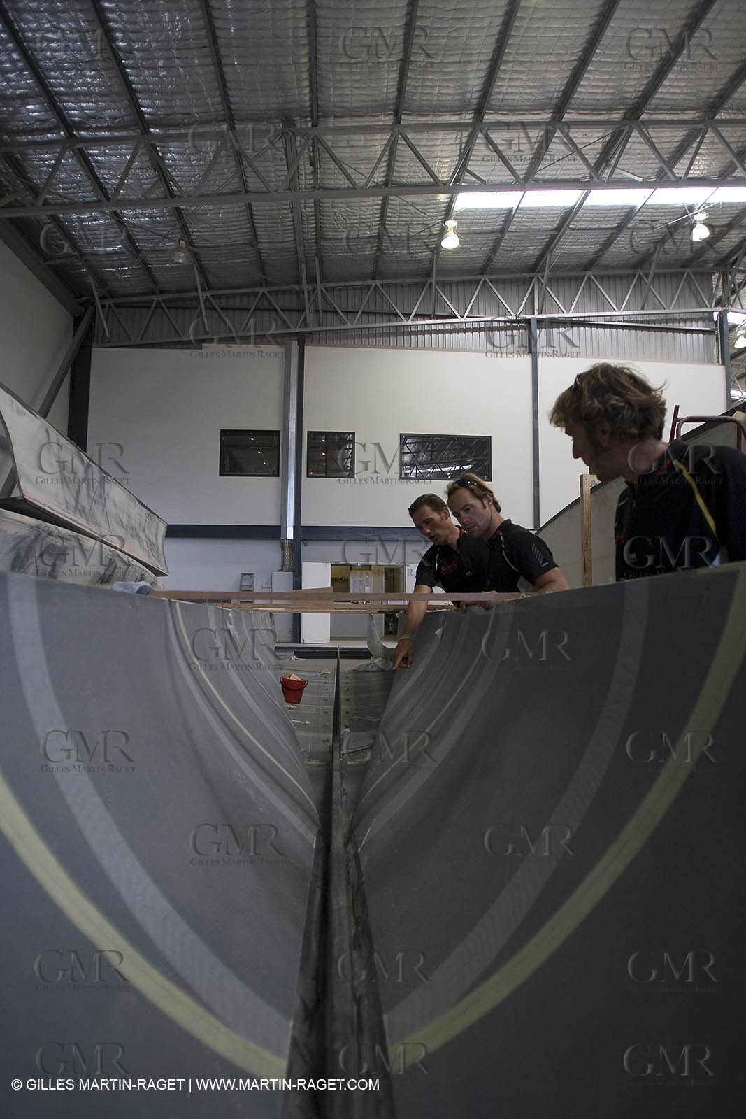 Sydney, Australia, Thomas Coville trimaran Sodebo building at Boat Speed