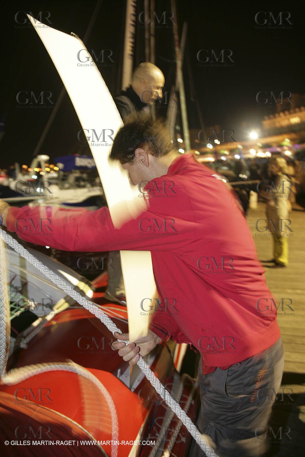 27 10 2006 - Saint Malo (FRA) - Route du Rhum 2006 - Thomas Coville - Sodeb'O - Lock passage