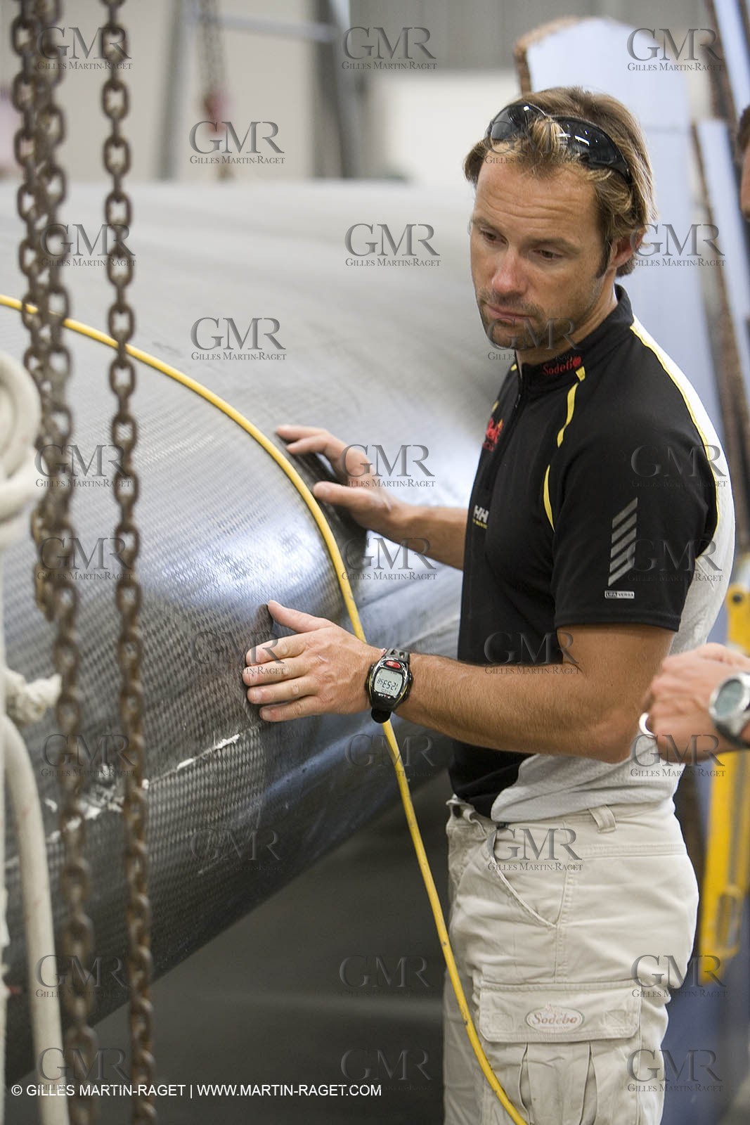 Sydney, Australia, Thomas Coville trimaran Sodebo building at Boat Speed