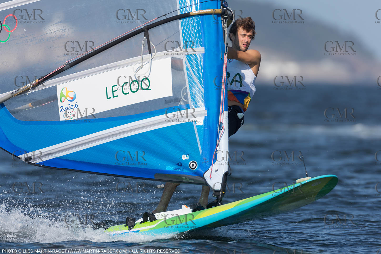 14 08 2016, Rio de Janeiro (BRA), 2016 Olympic Games, Sailing, RSX Men Medal race, Pierre Le Coq (FRA), bronze medalist