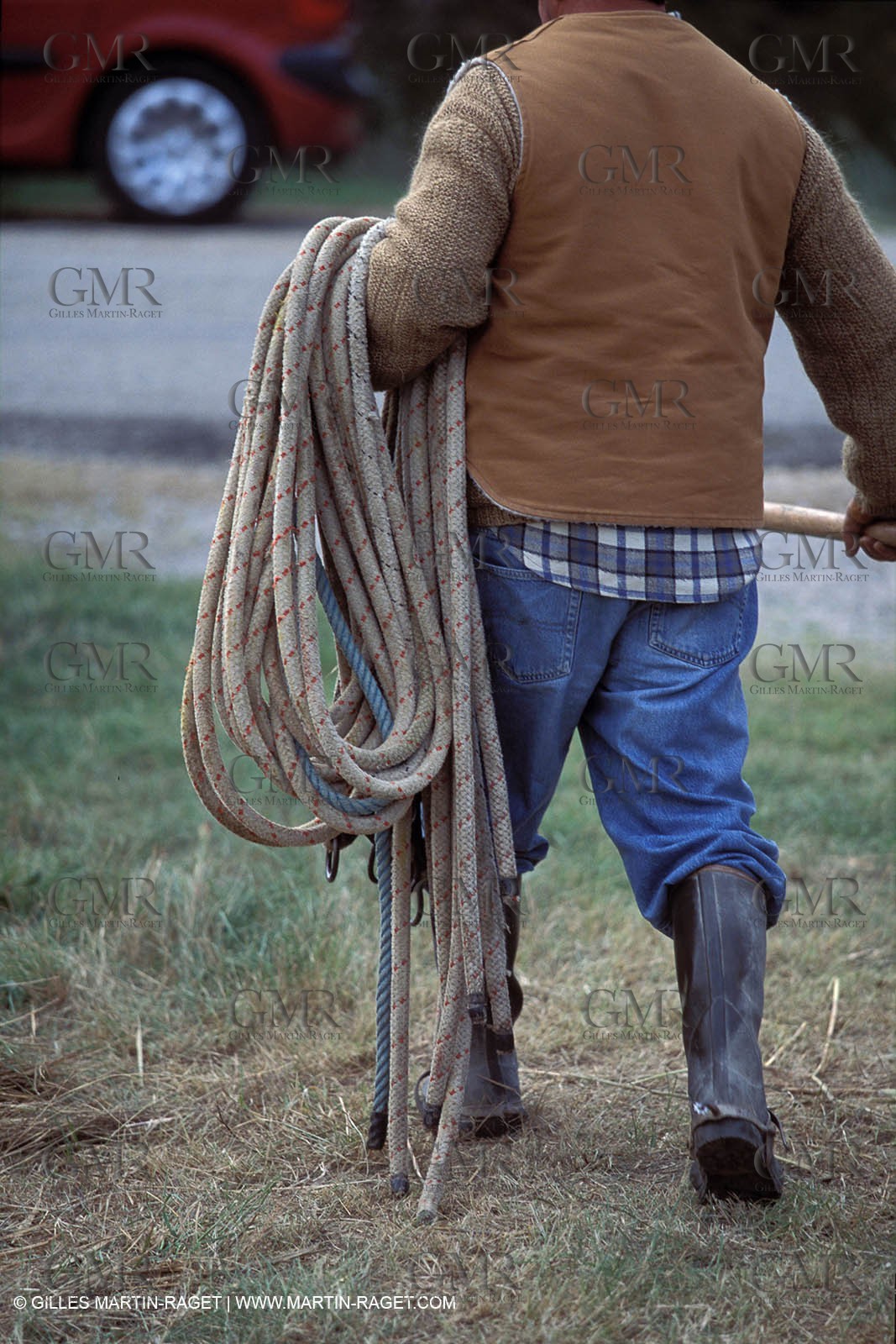 Arles - Camargue gardians (cow boys) at work