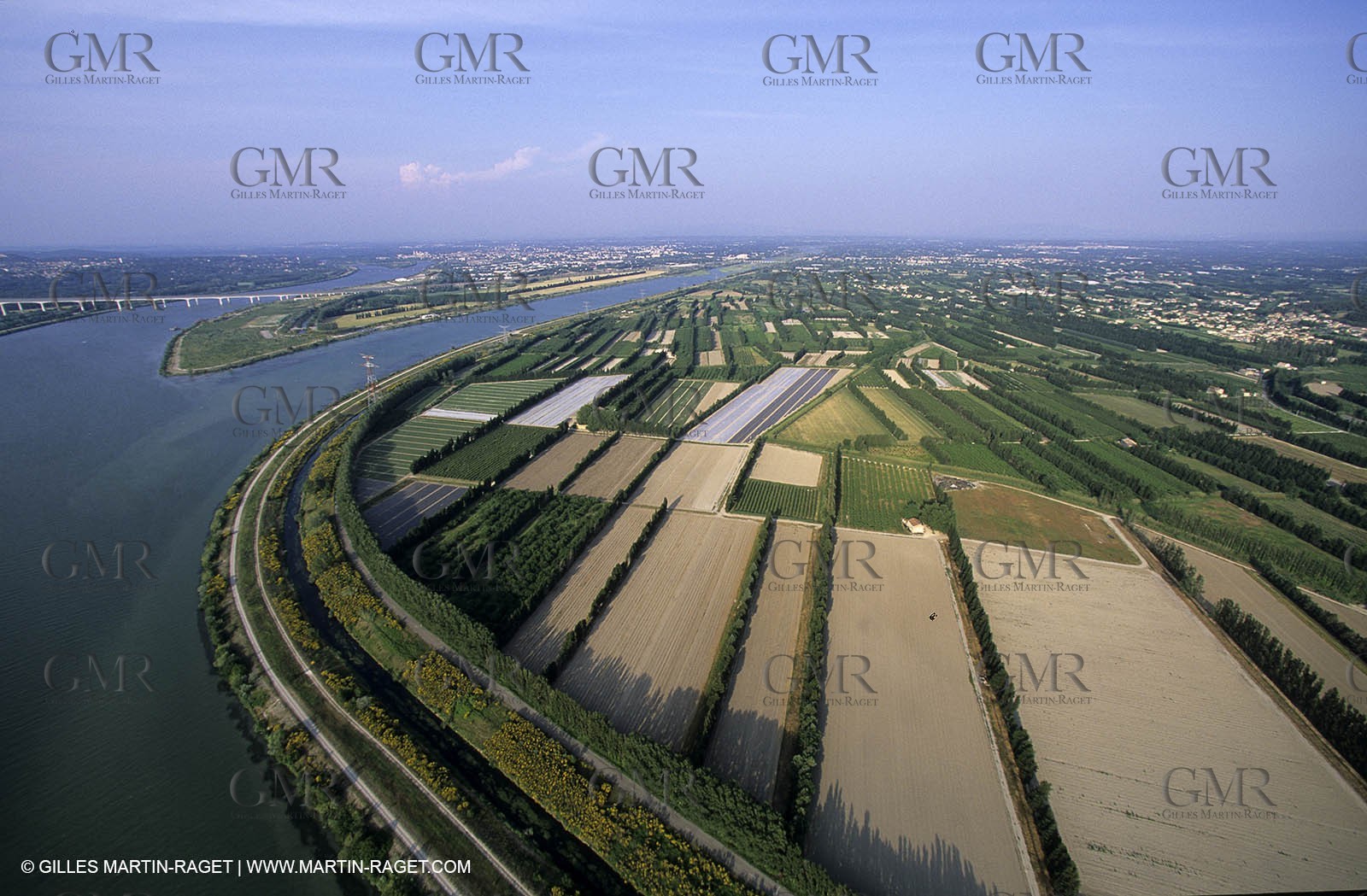 Rhône river when meeting with Durance river near Avignon