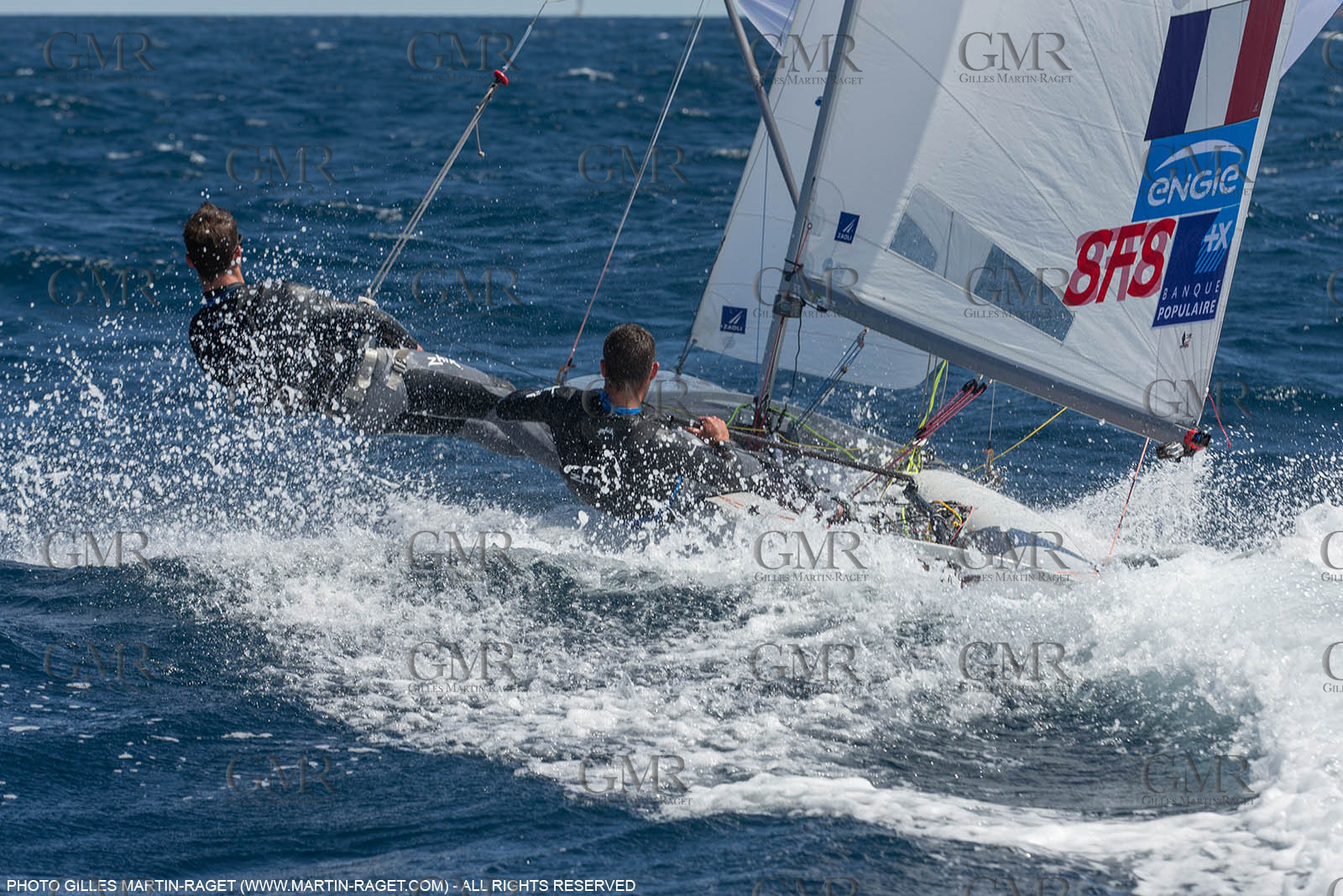 25 04 2016, Hyères (FRA,83), Jeux Olympiques Rio 2016, voile, 470, Sofian Bouvet   Jeremie Mion, SFS Voile