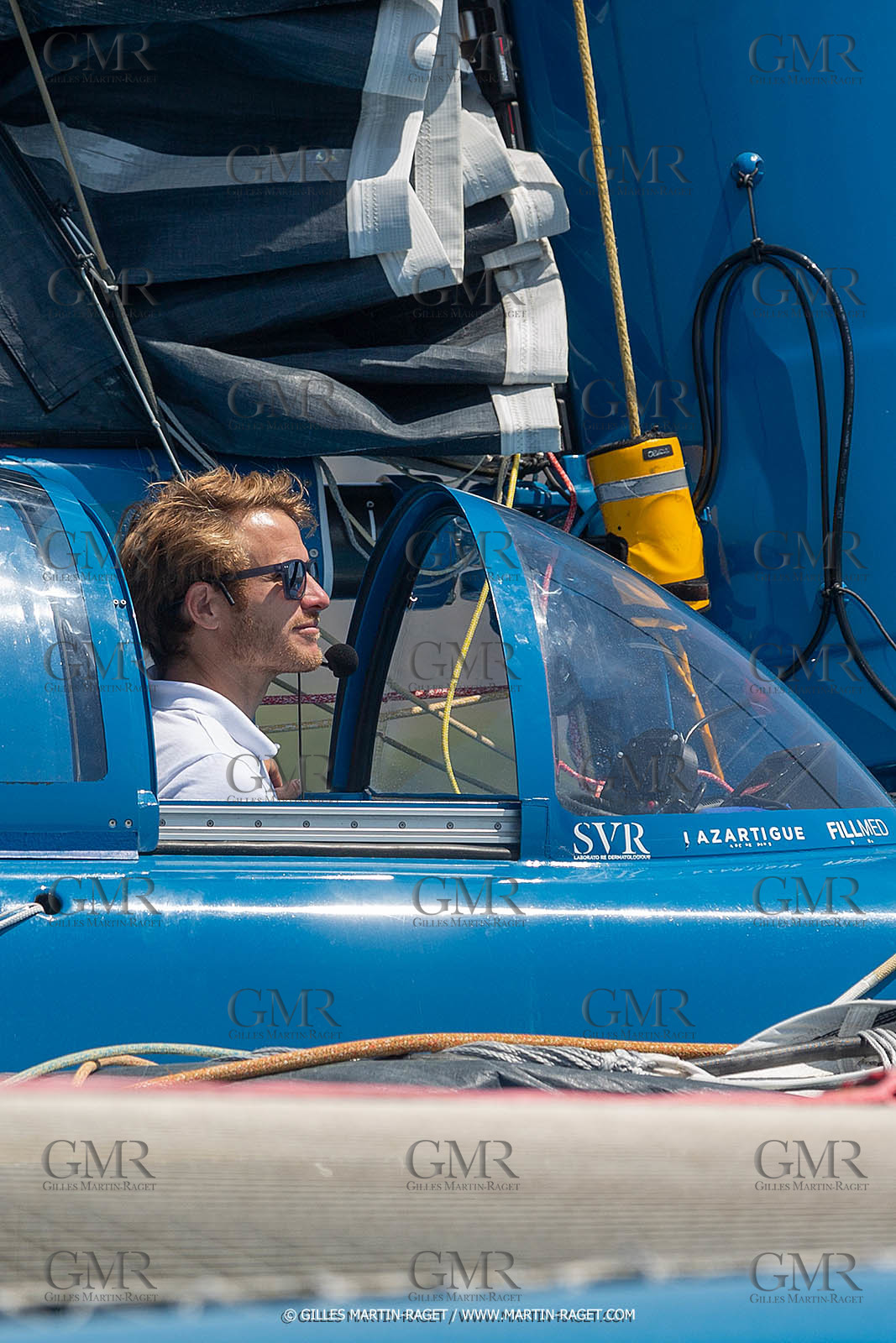 18 05 2022, Marseille (FRA), APremière navigation du trimaran Ultim SVR LAZARTIGUE à Marseille, le skipper François Gabard