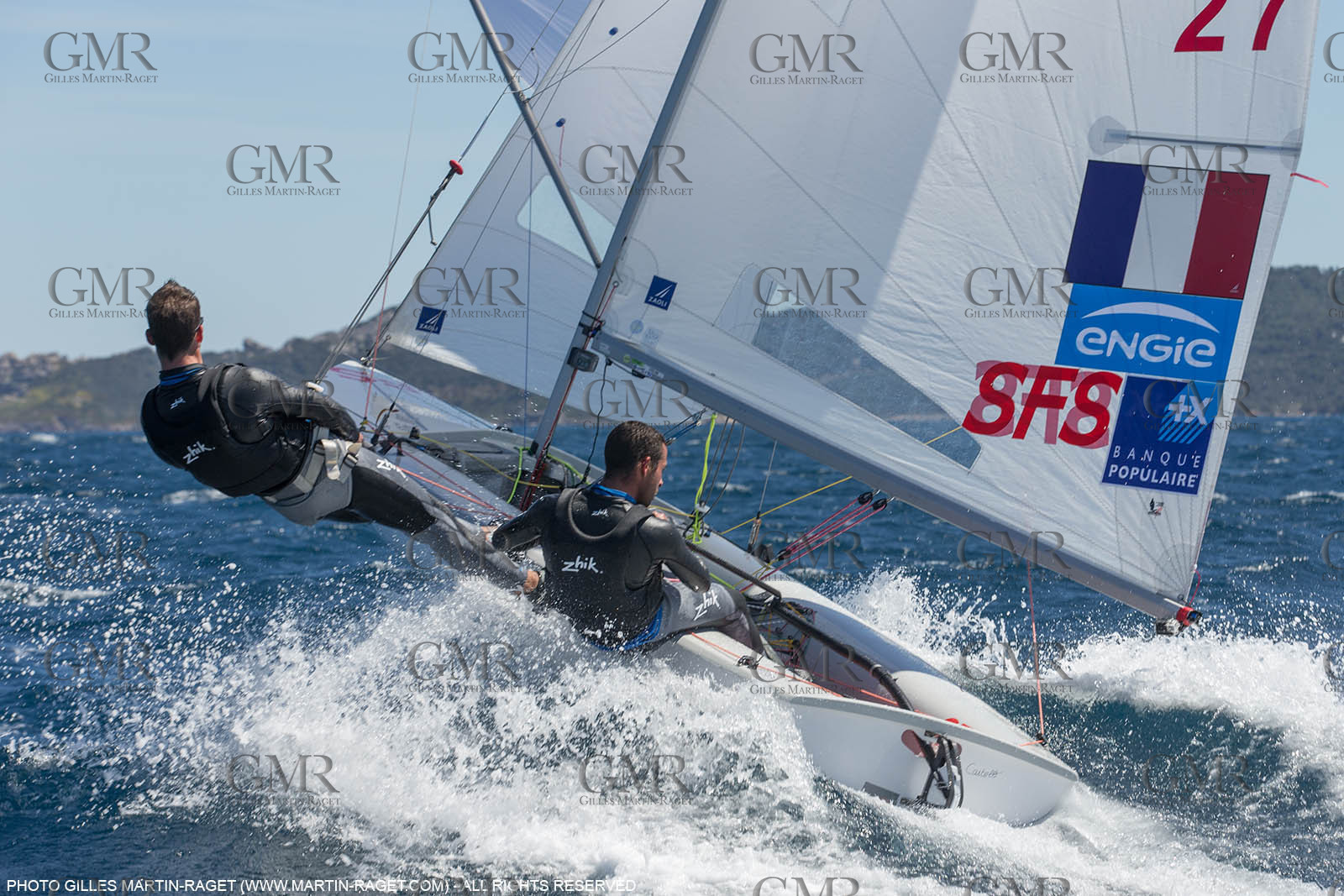 25 04 2016, Hyères (FRA,83), Jeux Olympiques Rio 2016, voile, 470, Sofian Bouvet   Jeremie Mion, SFS Voile
