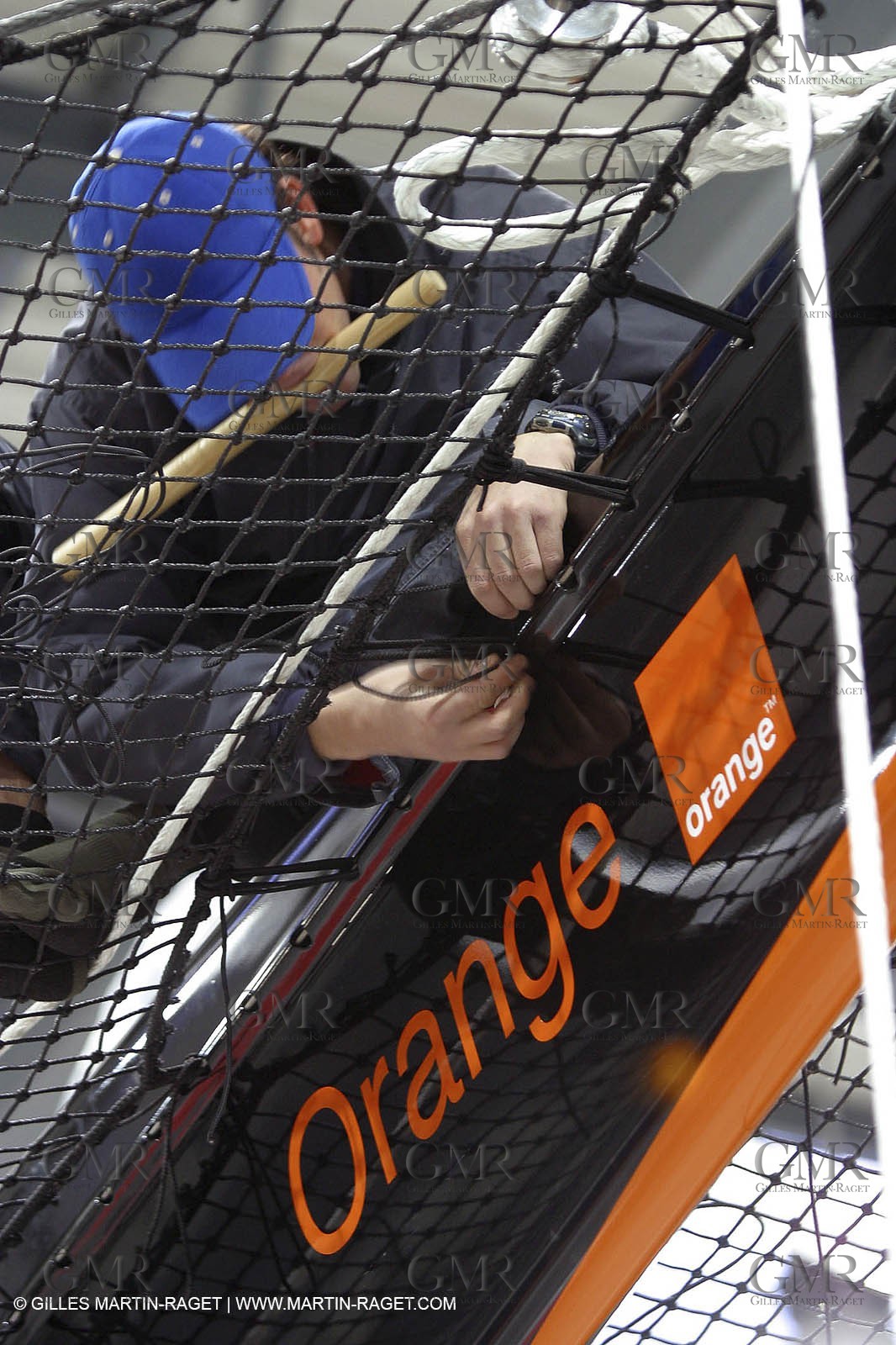 Vannes - Multiplast Boatyard - Orange II going out of the shed