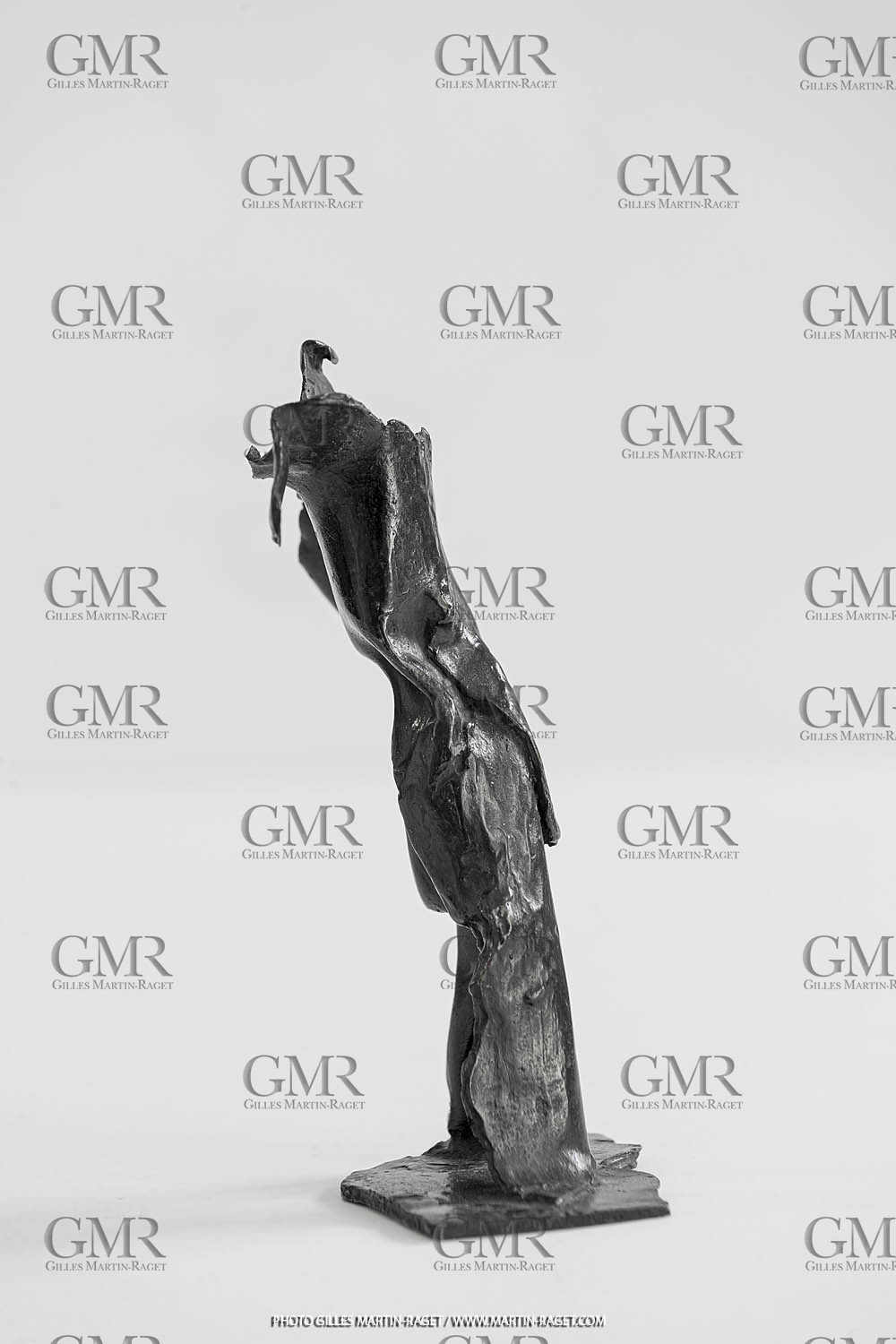 03 08 2020, St Rémy de Provence (FRA,13), Oeuvre de Germaine Richier, Guerrier n° 8 1956, Bronze patiné foncé, Epreuve d'exposition, Fondeur : Susse, Paris, 21 x 15 x 10, 5 cm, Collection particulière