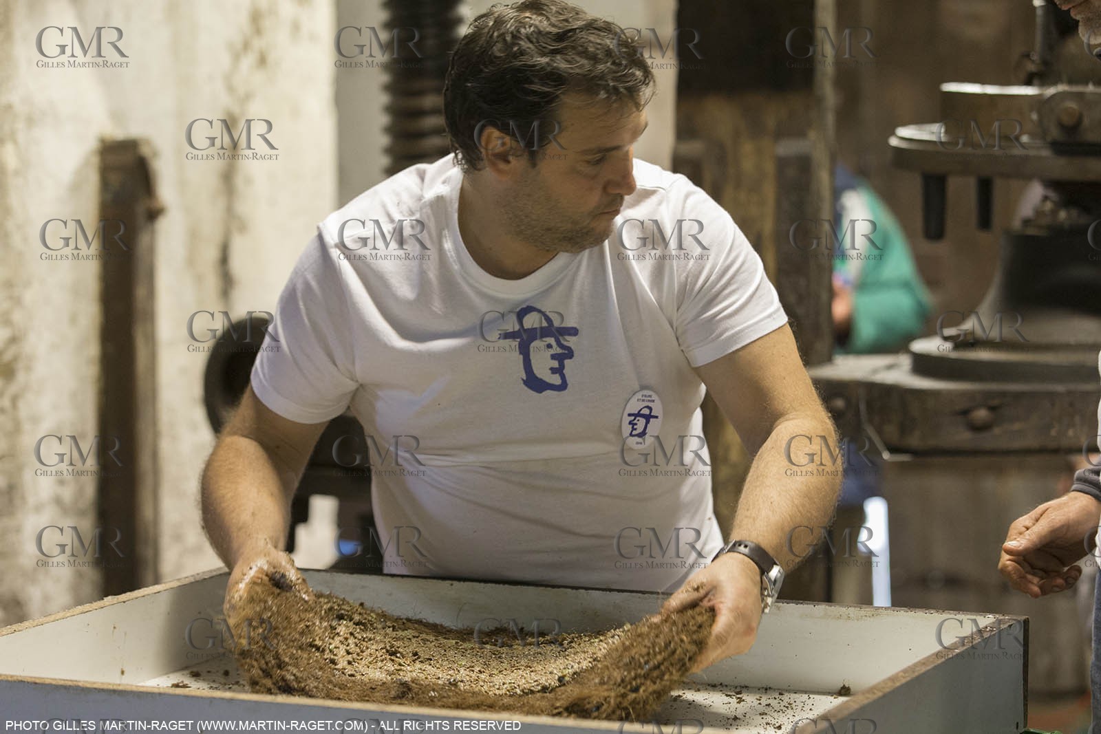14 11 2015, Saint-Etienne du Grès (FRA,13), traditional making of olive oil at La Croix mill