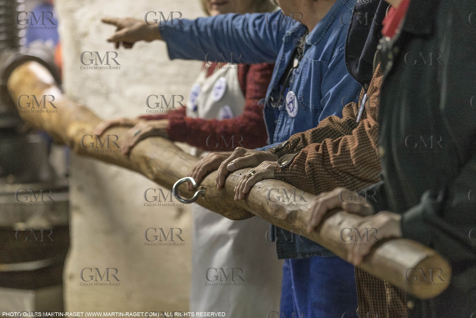 14 11 2015, Saint-Etienne du Grès (FRA,13), traditional making of olive oil at La Croix mill