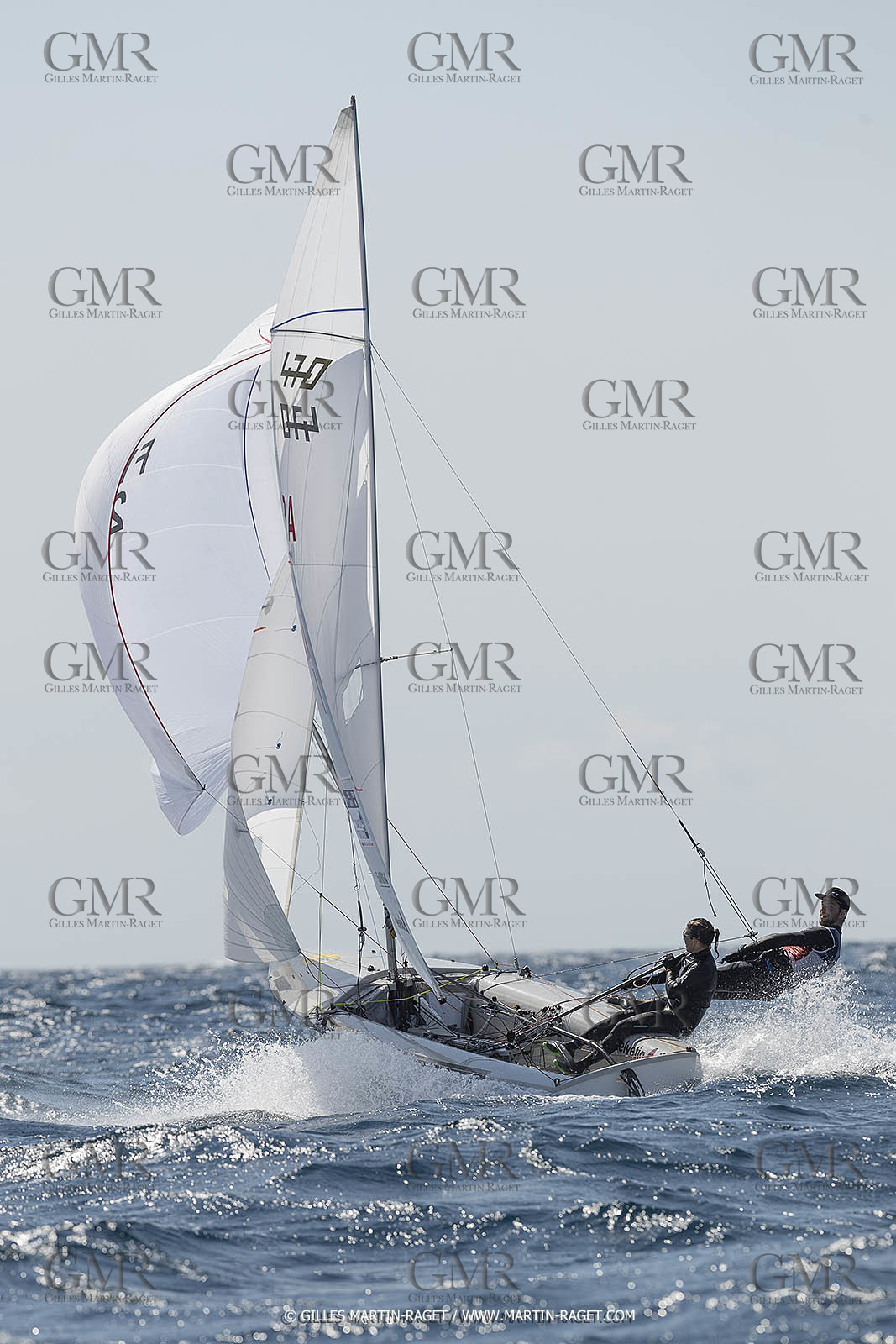 16 09 2022, Marseille (FRA), 470 Class, Paris 2024 Olympic Games, Sailing, 470 mixed dinghy, trainings, Camille Lecointre Jeremie Mion (FRA)