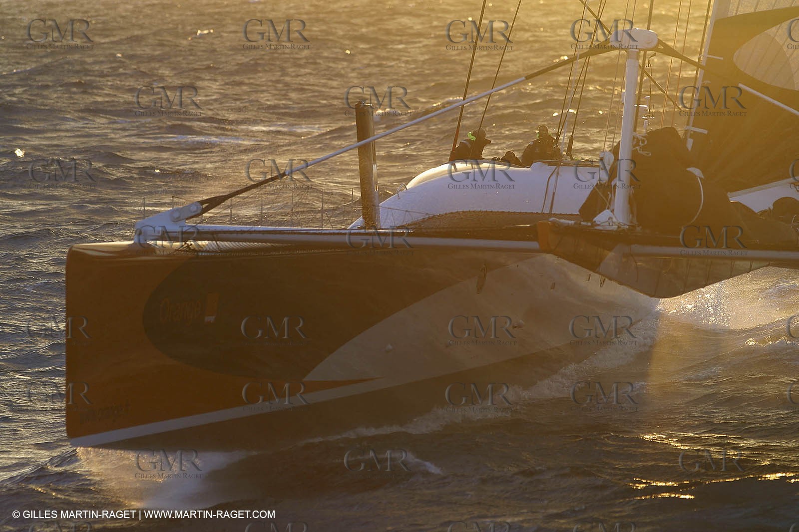 Orange II - 2004 Jules Verne Trophy - Ouessant - first starting line crossing