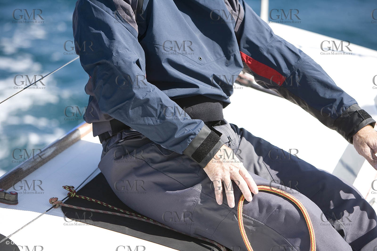 28 09 2007 - Marseille (FRA, 13) - Aigle Marine weather clothing showed in action by salors Marc Emig et Luce Molinier