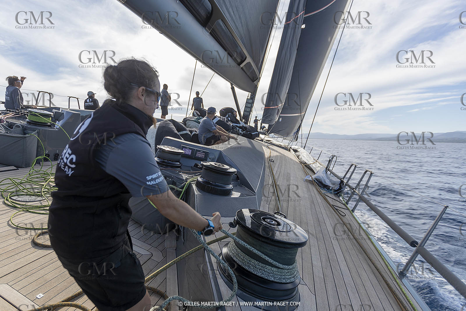 03 10 2022, Saint-Tropez (FRA,83), Voiles de Saint-Tropez 2022,  entraînement des maxis, A bord de Sipirit of Malouen X