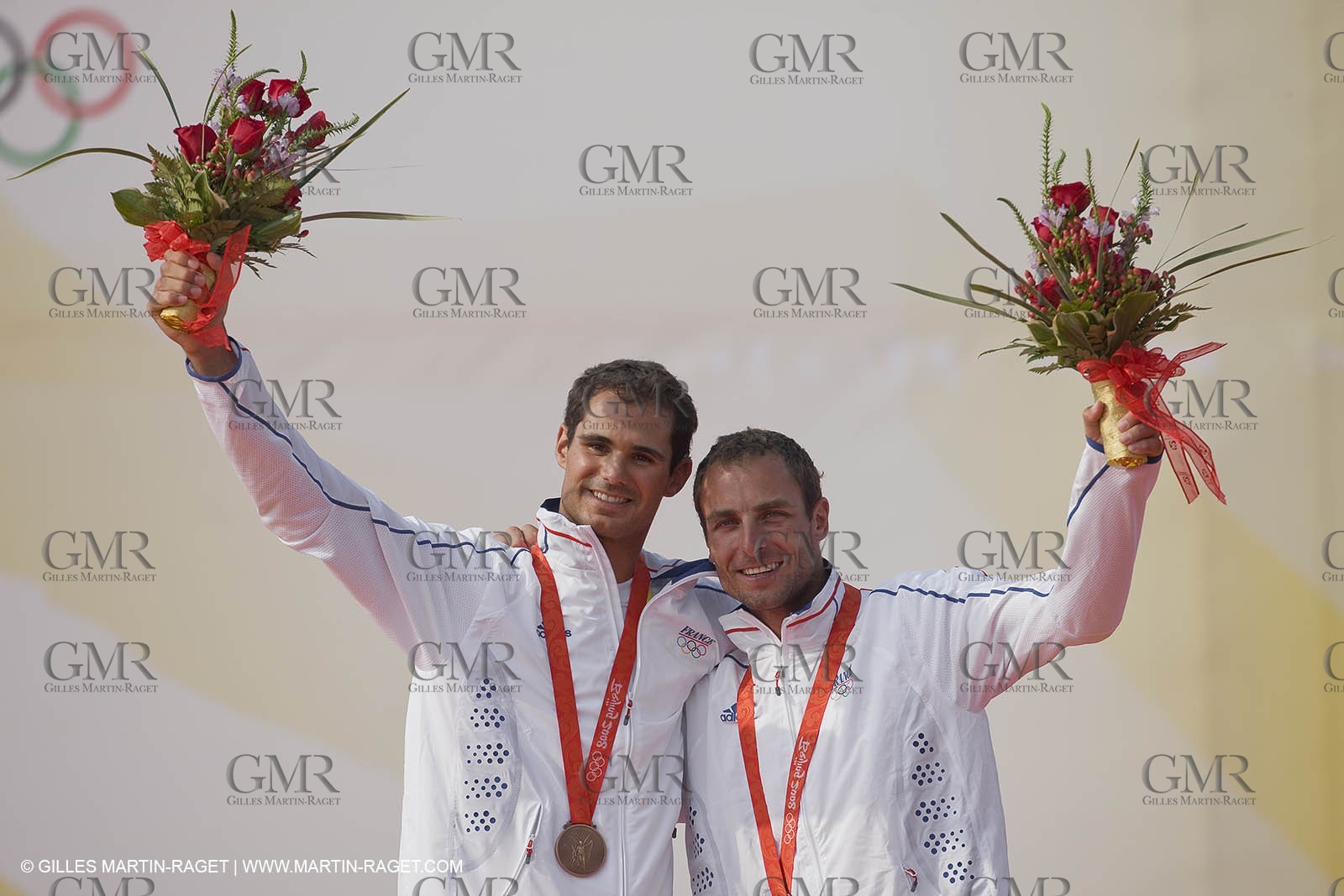 18 08 2008 - Qingdao (CHN) - 2008 Olympic games - Day 10 - Medal race 470 men, Charbnonnier Bausset bronze medal