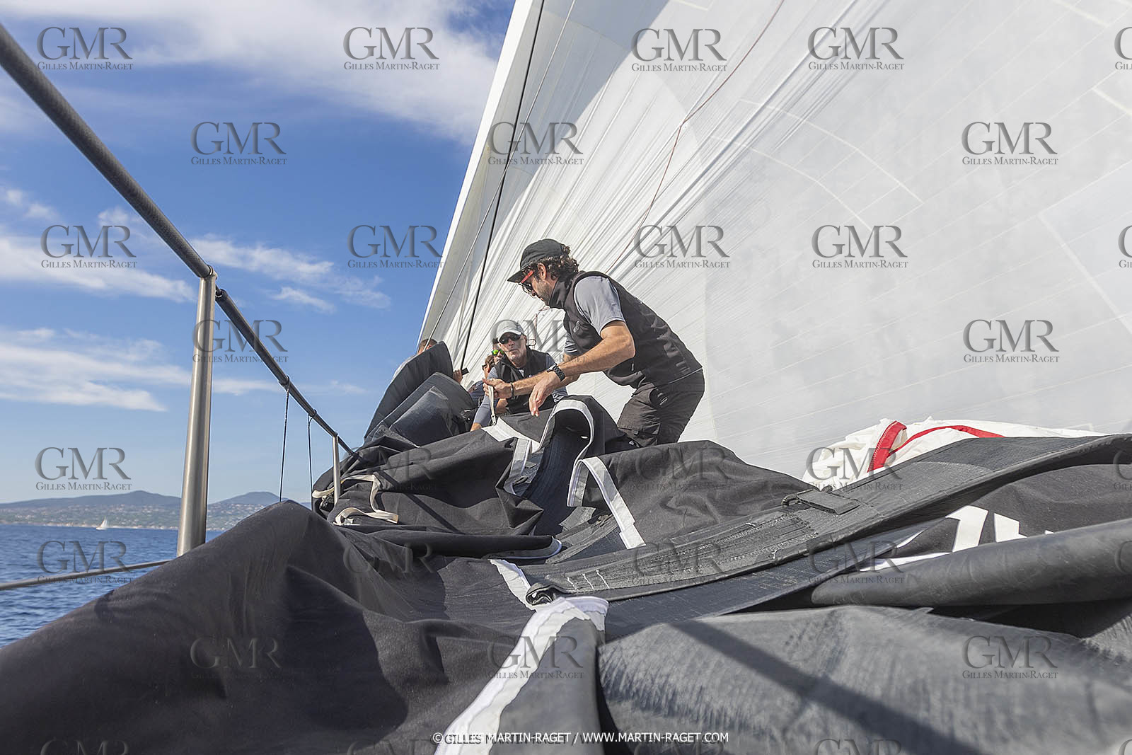 03 10 2022, Saint-Tropez (FRA,83), Voiles de Saint-Tropez 2022,  entraînement des maxis, A bord de Sipirit of Malouen X