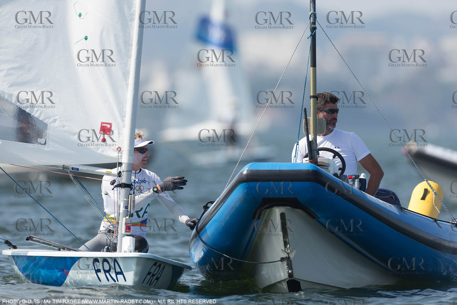 16 08 2016, Rio de Janeiro (BRA), 2016 Olympic Games, Sailing, Laser Medal Race, JB Bernaz, Pascal Rambeau