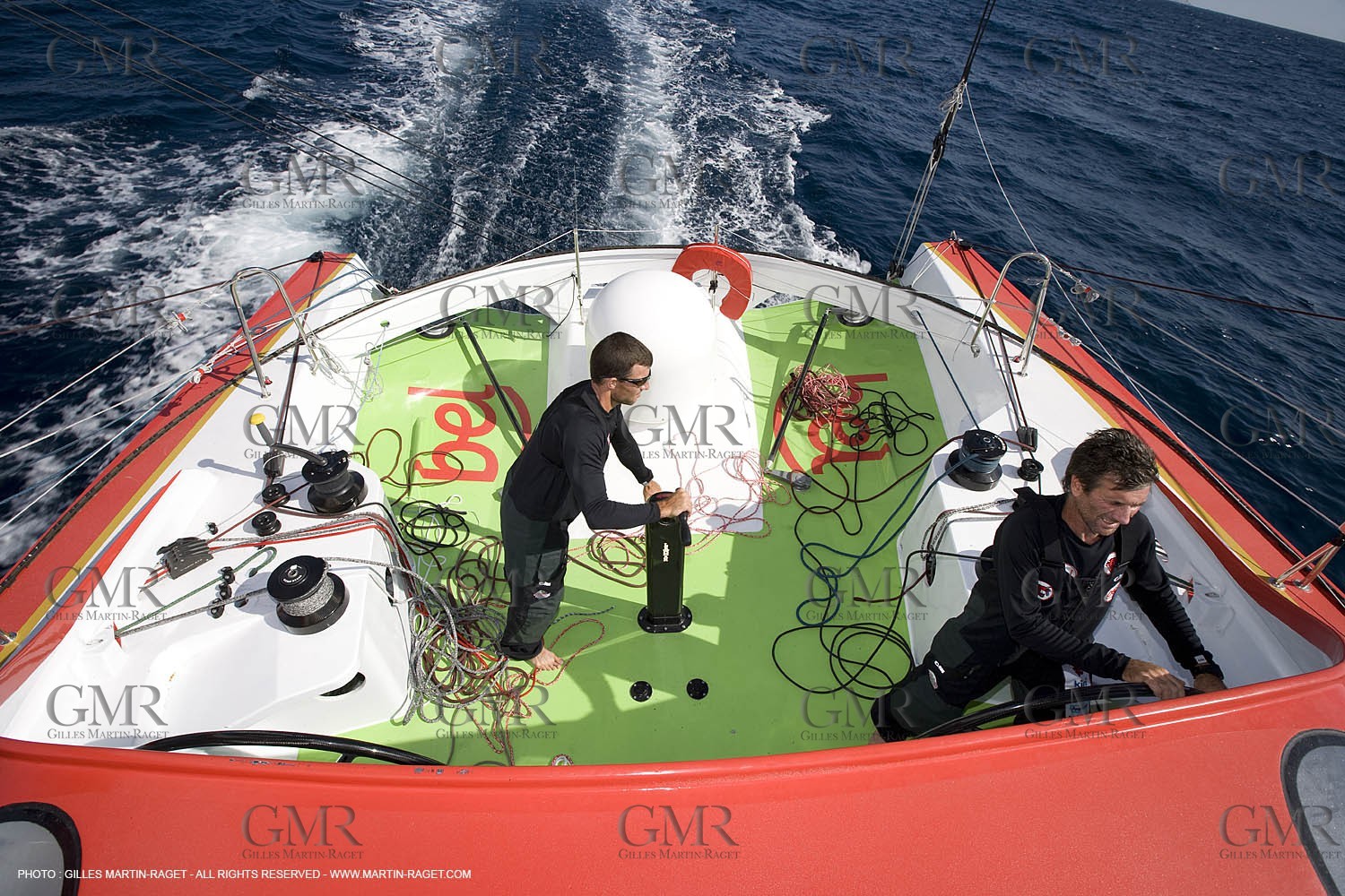 20 09 2007 - Marseille (FRA, 13) - IMOCA monohulls- GROUPE BEL (Kito de Pavant) - First sea trials - Onboard with Kito de Pavant and Sebastien Col