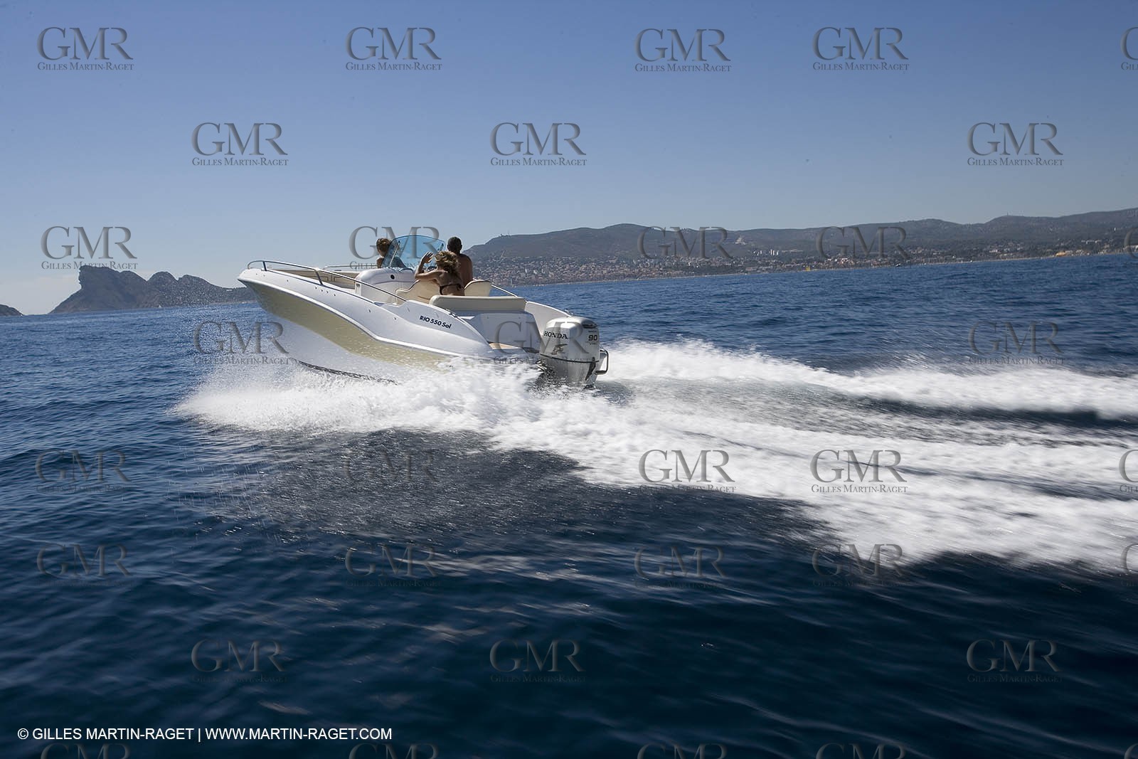 Motor boat running