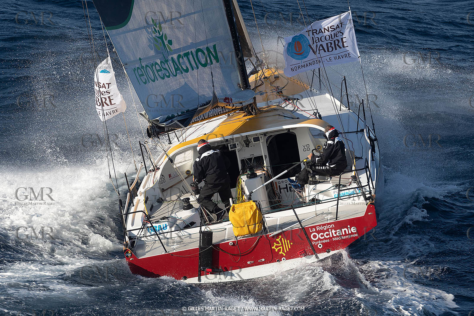 27 08 2021, Marseille (FRA), Transat Jacques Vabre 2021, Class 40, HBF-Reforest'Action (Kito de Pavant, Gwen Gbick)