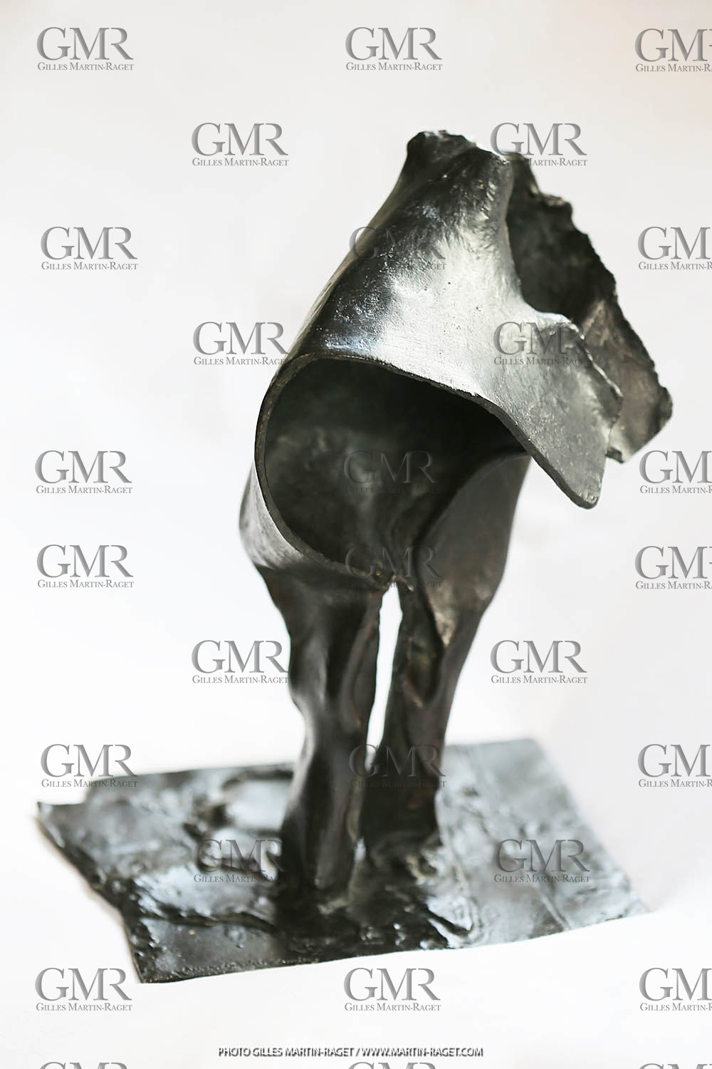 20 03 2016, St Rémy de Provence (FRA,13), Oeuvre de Germaine Richier, L'outre 1956, Bronze Patiné foncé, Numéroté 3 8, 28,5x24x19,5 cm, collection particulière