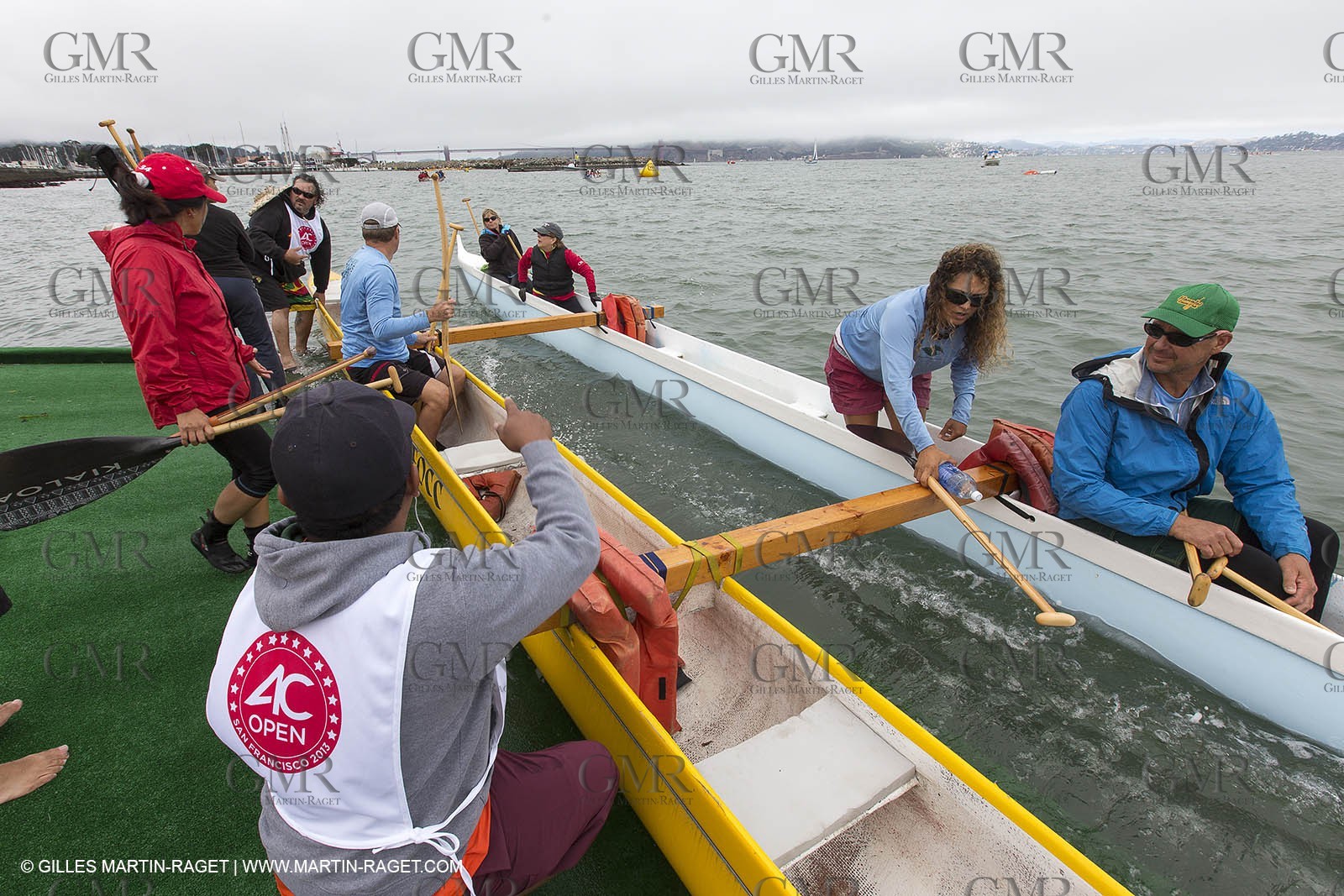 10 08 2013 - San Francisco (USA,CA) - 34th America's Cup - AC Open - Outrigger Canoe Races et Hula Danceperformance at Marina Green Village