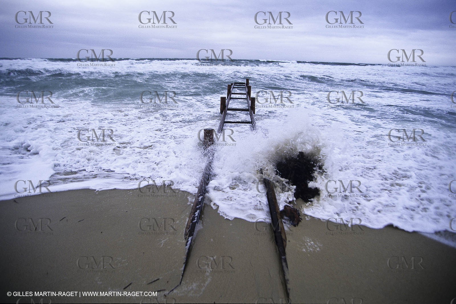 Saint Tropez (FRA,83) - Pampelonne Beach wintertime during an easterly gale