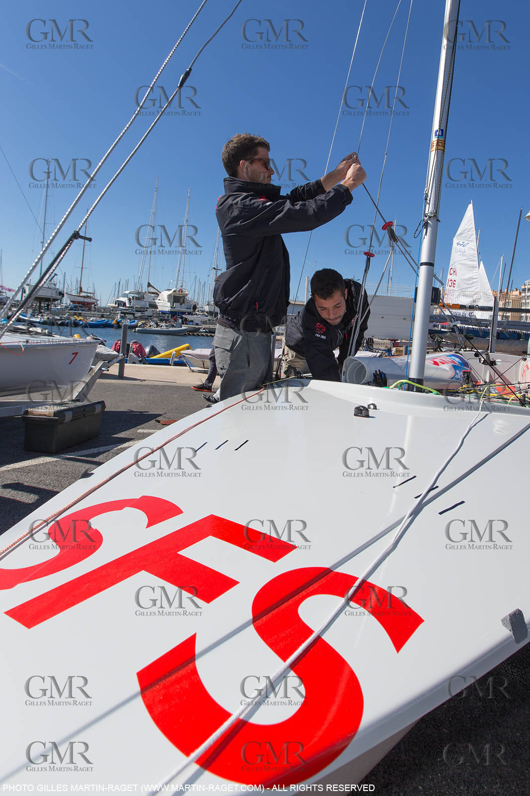 25 04 2016, Hyères (FRA,83), Jeux Olympiques Rio 2016, voile, 470, Sofian Bouvet   Jeremie Mion, SFS Voile