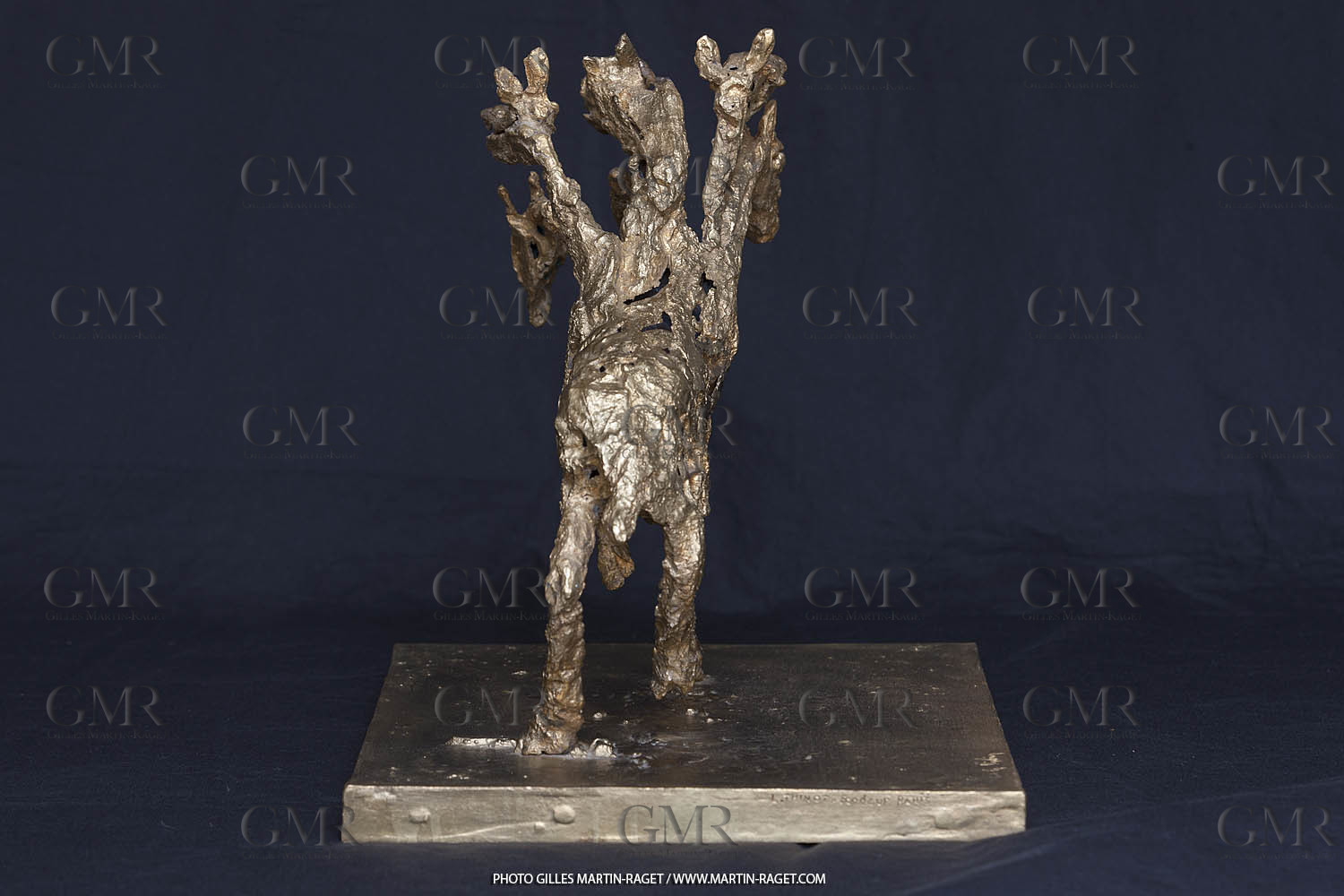 02 04 2016, Marseille (FRA,13), Oeuvre de Germaine Richier, Le Cheval à six têtes, petit 1955 ou 1956, Bronze naturel nettoyé, Numéroté Epreuve d'artiste, fondeur : L. Thinot, Paris, 35,5 x 38 x 18 cm, Collection particulière