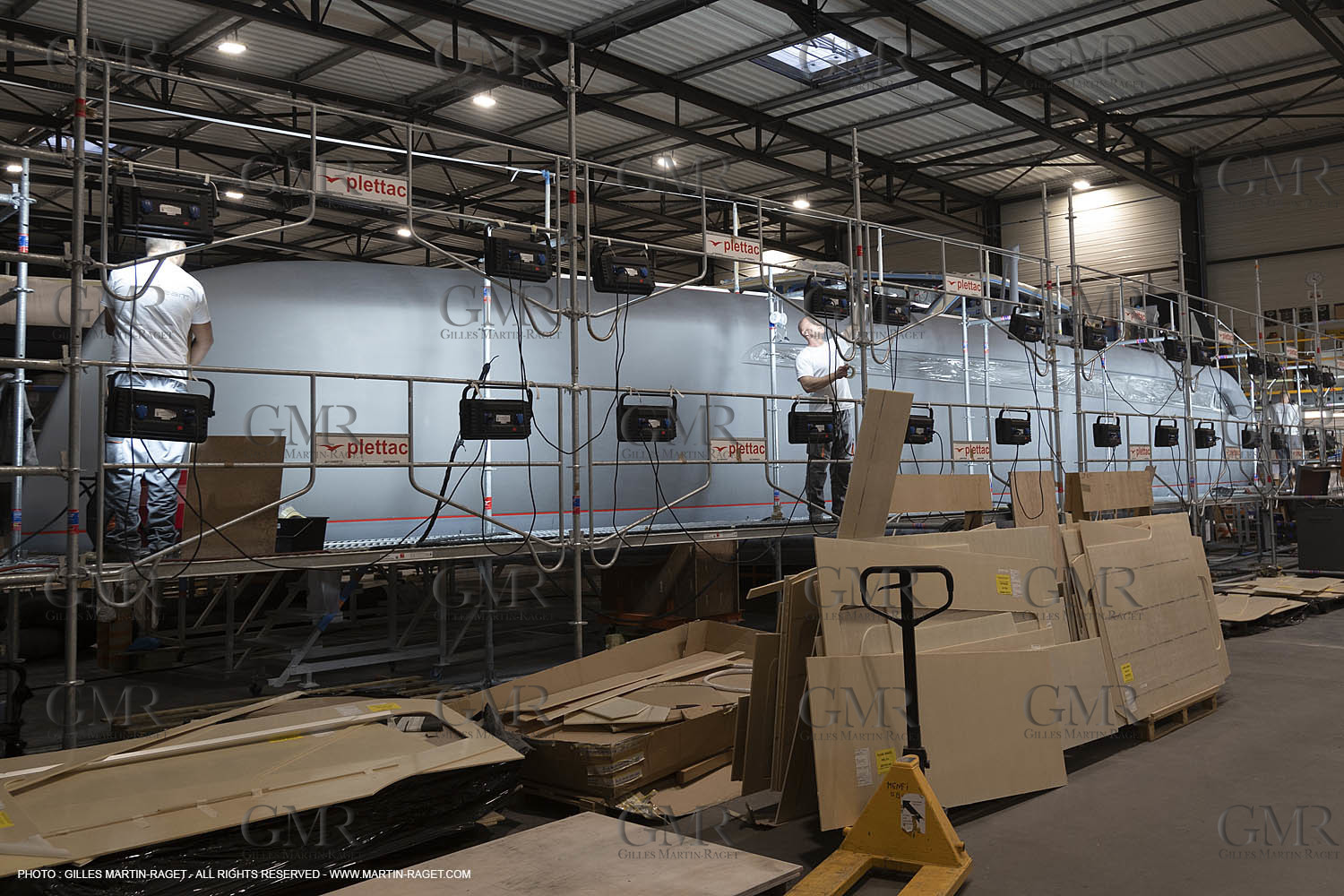 29 10 2018, La Grande Motte (FRA,30), Chantier Gunboat, construction du Gunboat 68