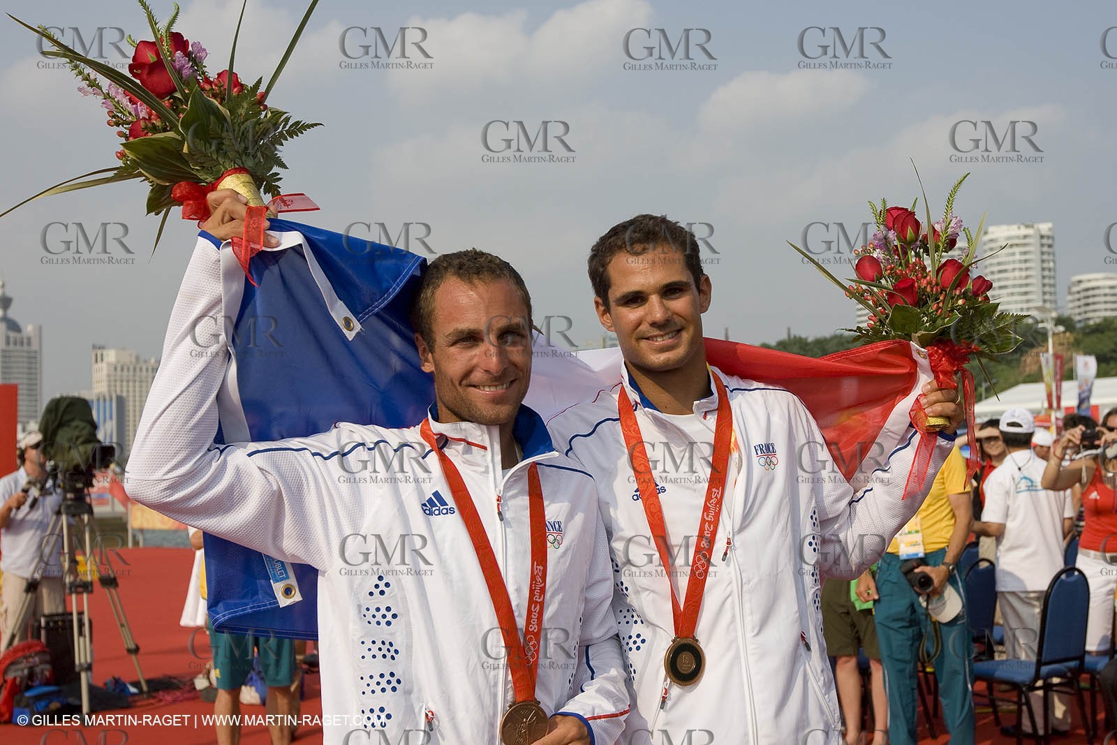 18 08 2008 - Qingdao (CHN) - 2008 Olympic games - Day 10 - Medal race 470 men, Charbnonnier Bausset bronze medal