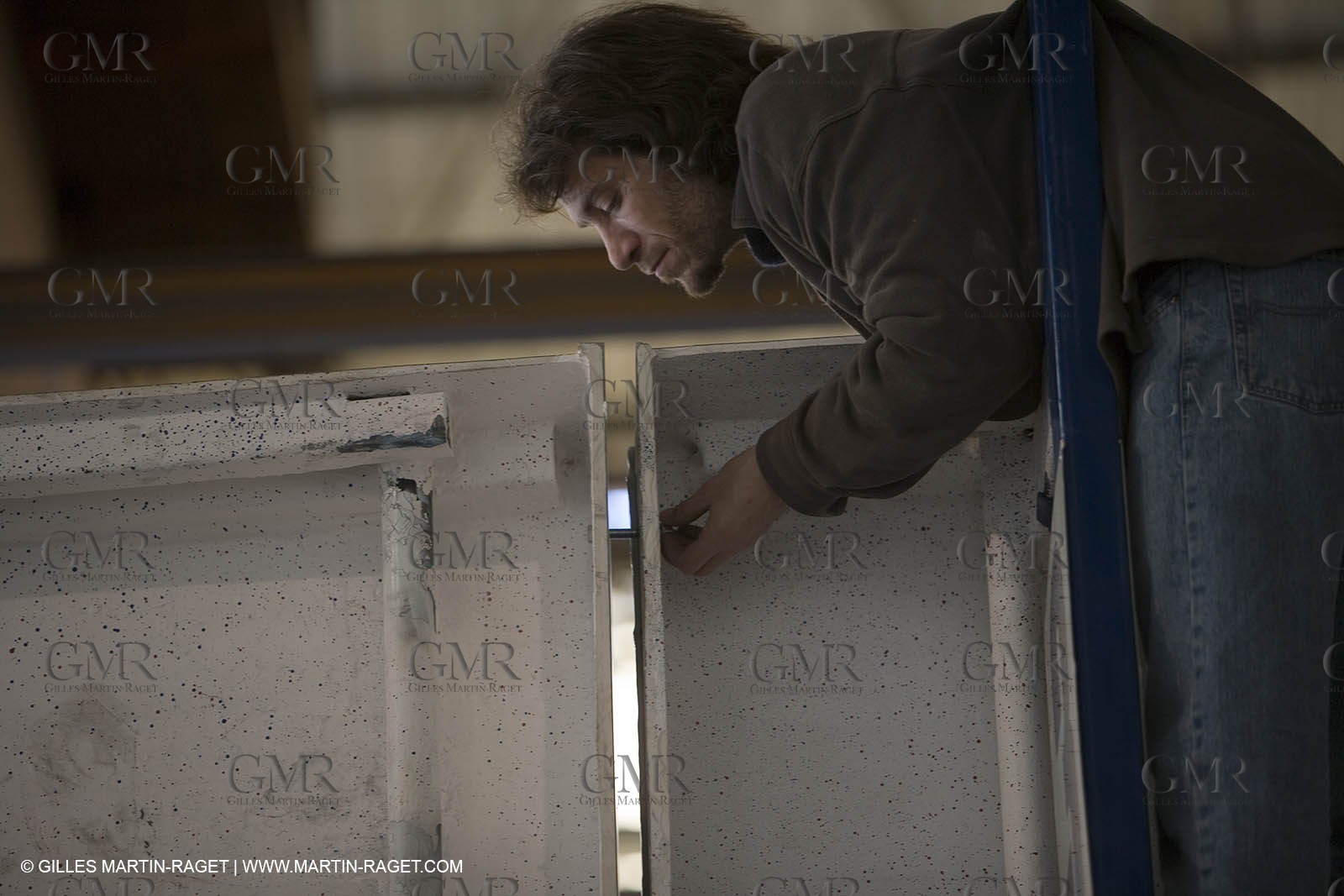 22 01 2008 - La Ciotat (FRA, 13) - Construction of cruising catamaran Nahema at H2X boatyard - Mould construction