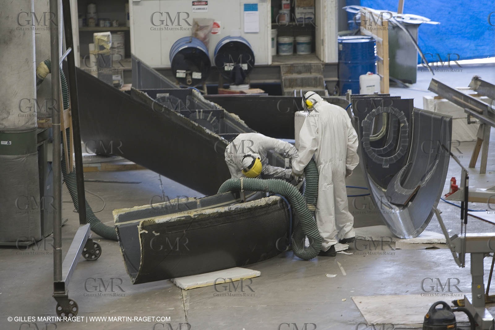 Sydney, Australia, Thomas Coville trimaran Sodebo building at Boat Speed