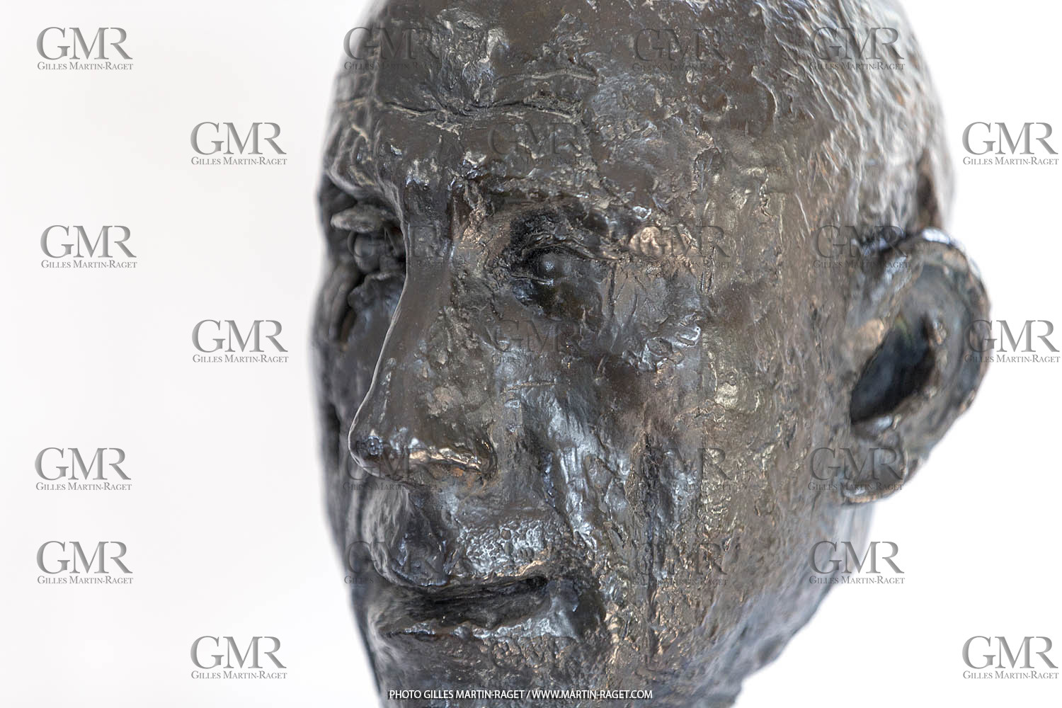 06 03 2016, Saint Etienne du Grès (FRA,13), Oeuvre de Germaine Richier, buste Le Guerrier, 1945, 5 8