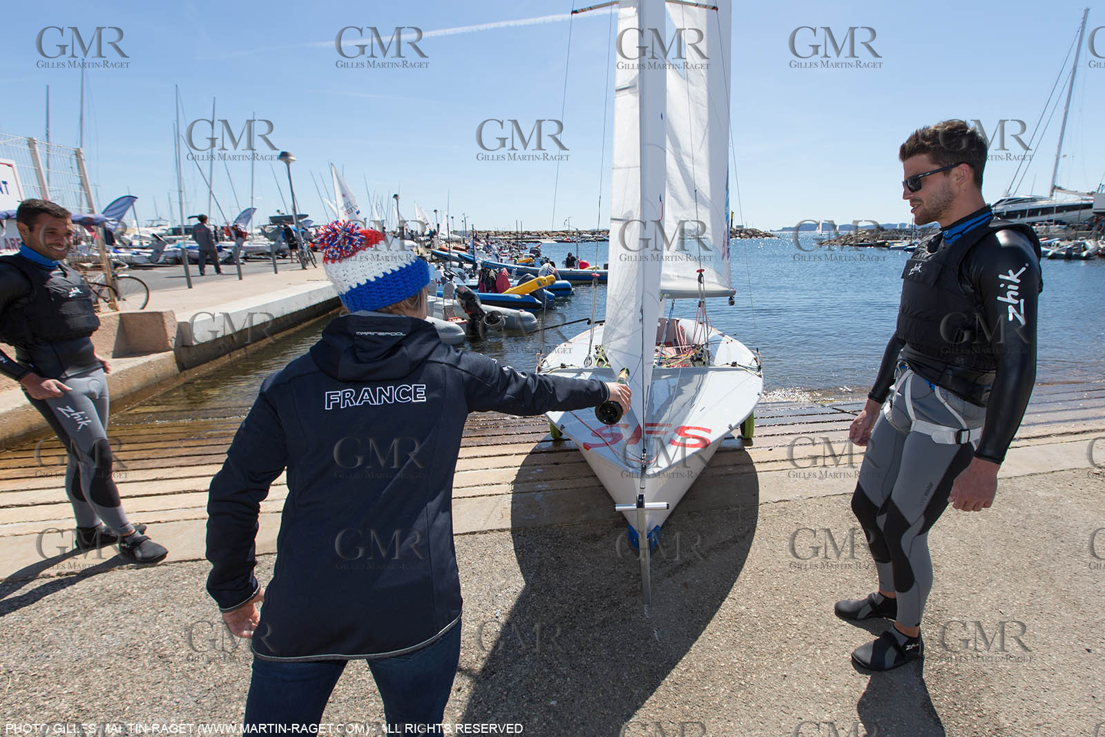 25 04 2016, Hyères (FRA,83), Jeux Olympiques Rio 2016, voile, 470, Sofian Bouvet   Jeremie Mion, SFS Voile