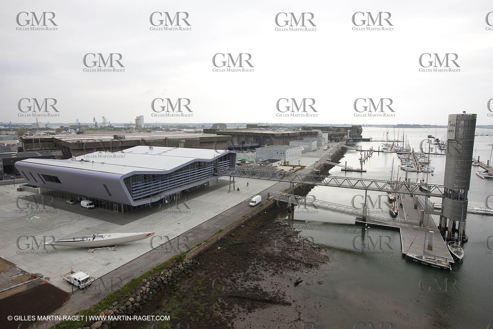 19 05 2010- Lorient- (FRA,56)  the five Pen Duick and l'Hydroptere in front of the Cité de la Voile Eric Tabarly