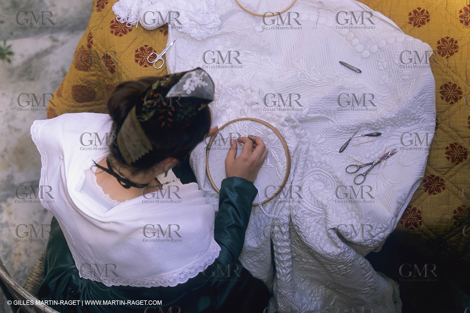 France, Provence, Traditions, Boutis et piqués, traditional cloths from Provence