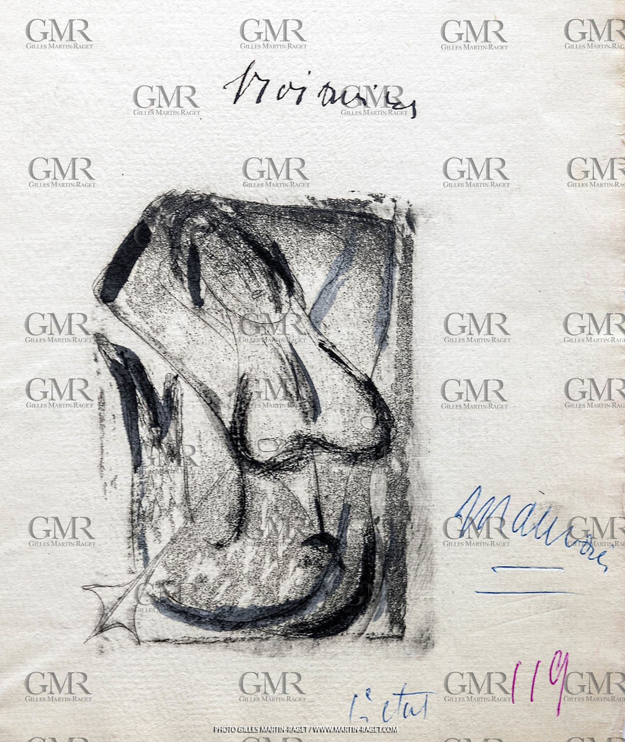 12 07 2020, St Rémy de Provence (FRA, 13) Oeuvre Germaine Richier, gravure
