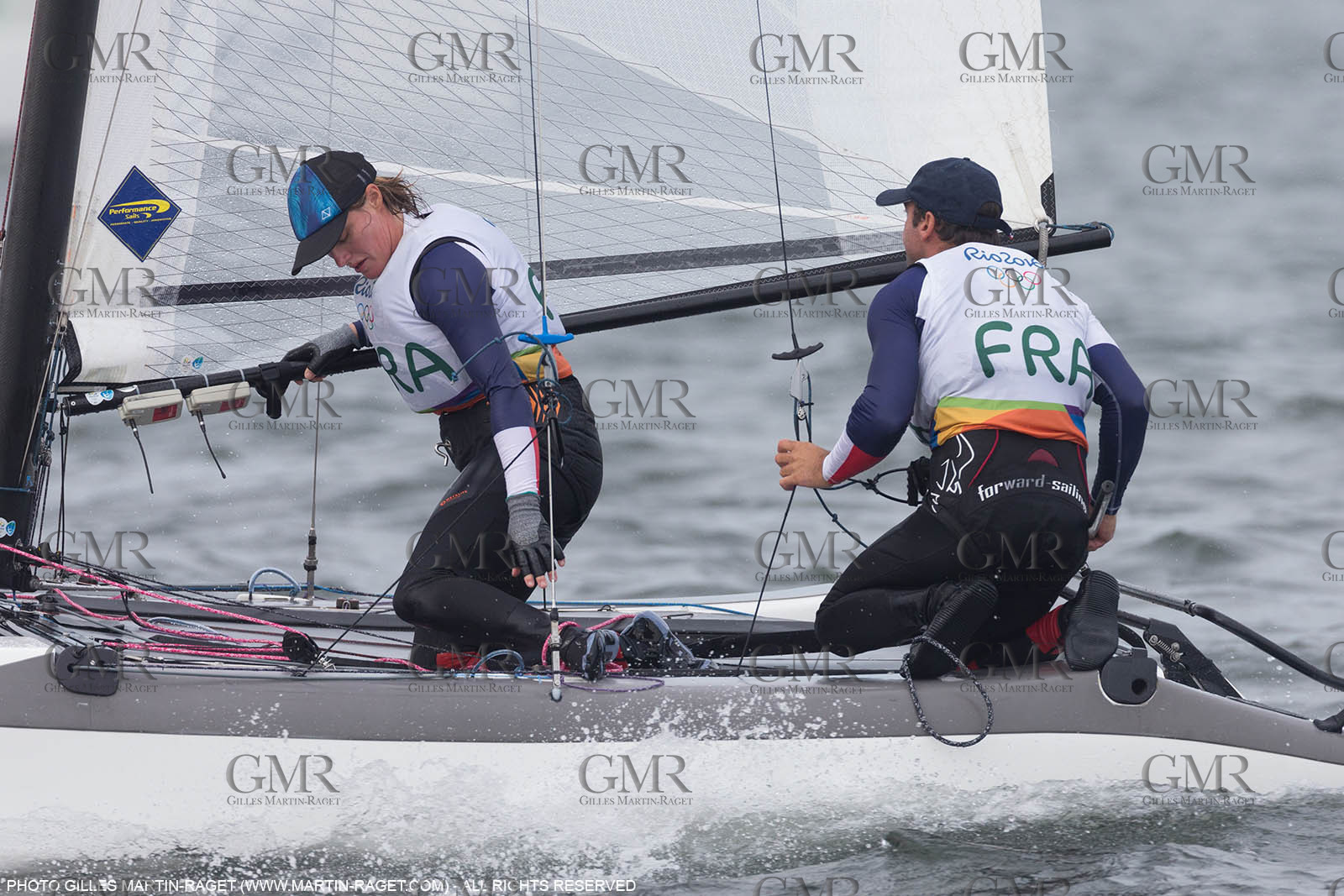 16 08 2016, Rio de Janeiro (BRA), 2016 Olympic Games, Sailing, Nacra 17, Billy Besson, Marie RIou