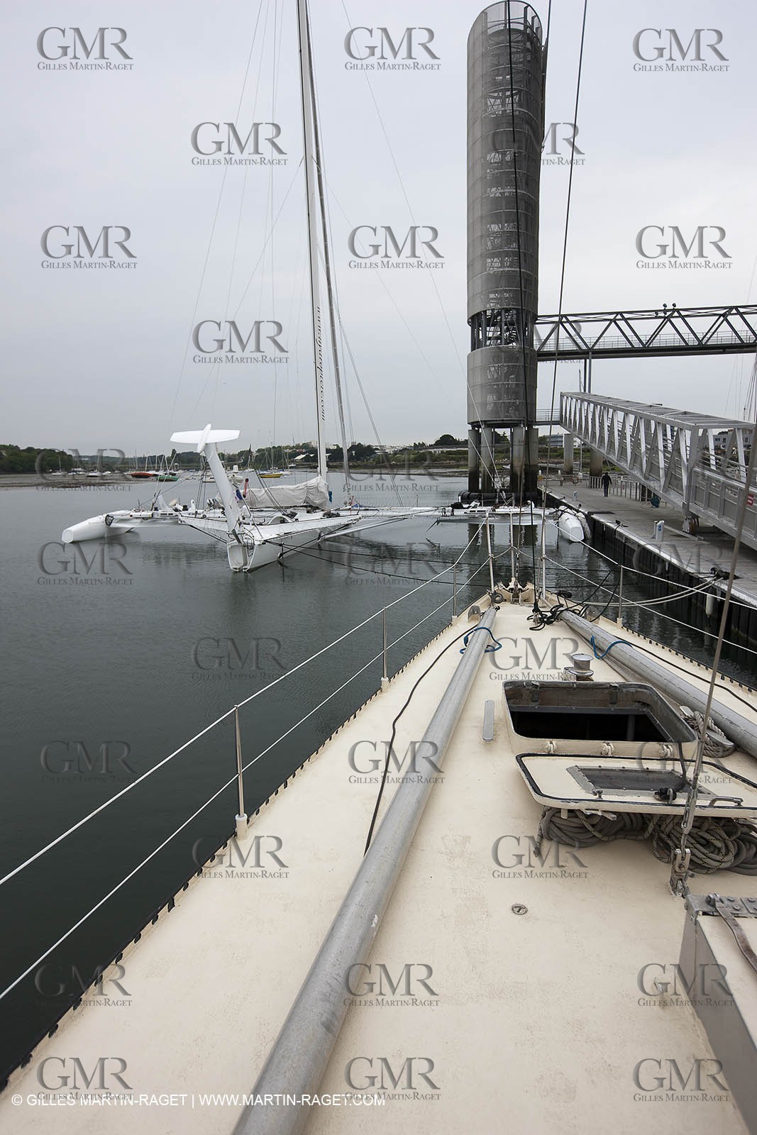 19 05 2010- Lorient- (FRA,56)  the five Pen Duick and l'Hydroptere in front of the Cité de la Voile Eric Tabarly