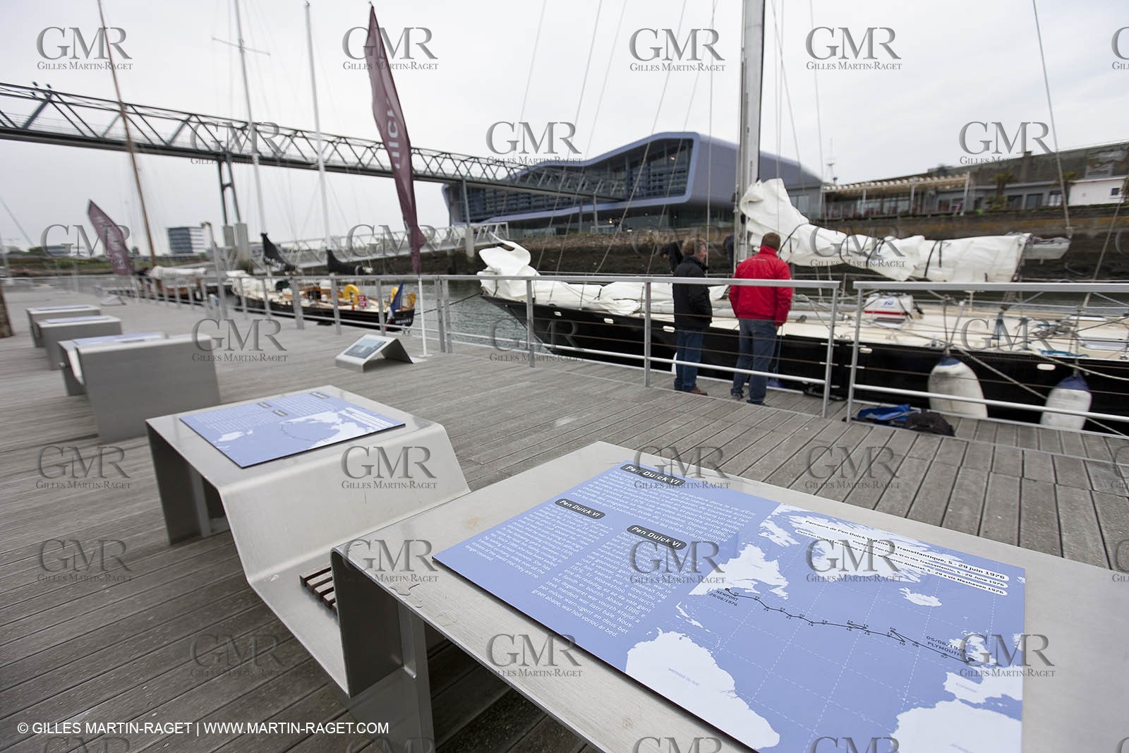 19 05 2010- Lorient- (FRA,56)  the five Pen Duick and l'Hydroptere in front of the Cité de la Voile Eric Tabarly