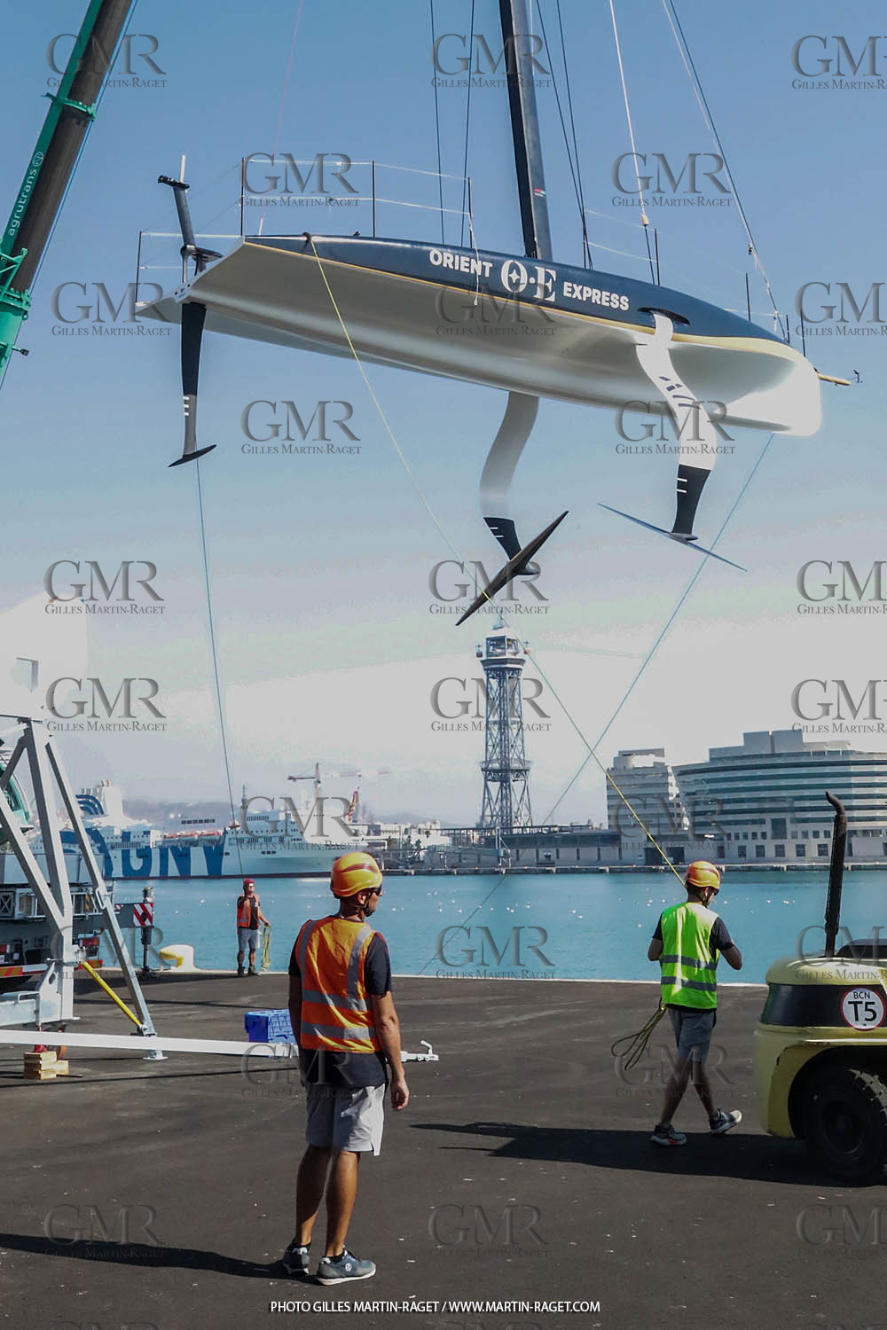 22 08 2023, Barcelona (ESP), 37th America's Cup, Orient Express Racing Team, AC 40 first training