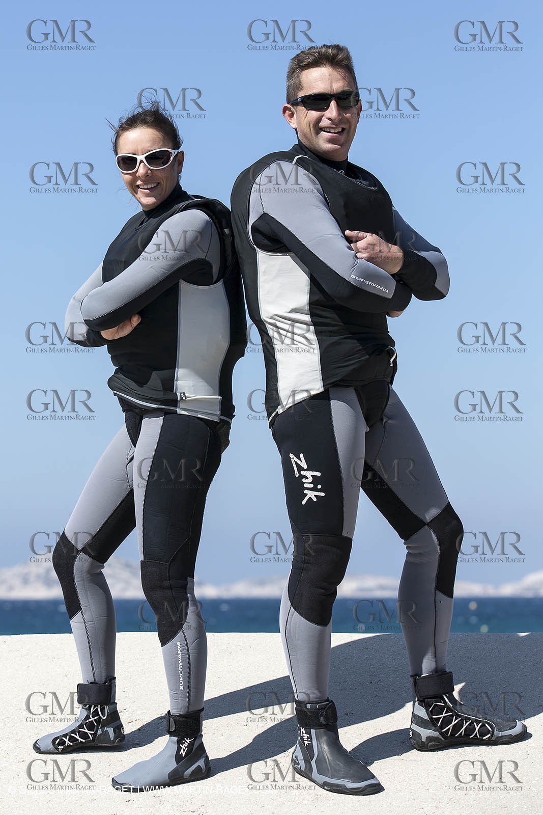 26 03 2013 - Marseille (FRA,13) - Ingrid Petitjean et Olivier backes training on their Nacra 17 in breezy conditions