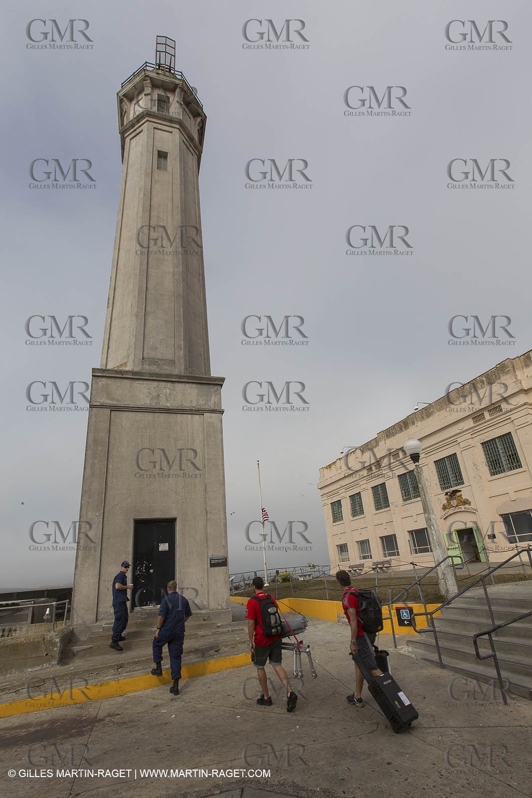 02 07 2013 - San Francisco (USA,CA) - 34th America's Cup - Setting up the LiveLine Media on Alcatraz