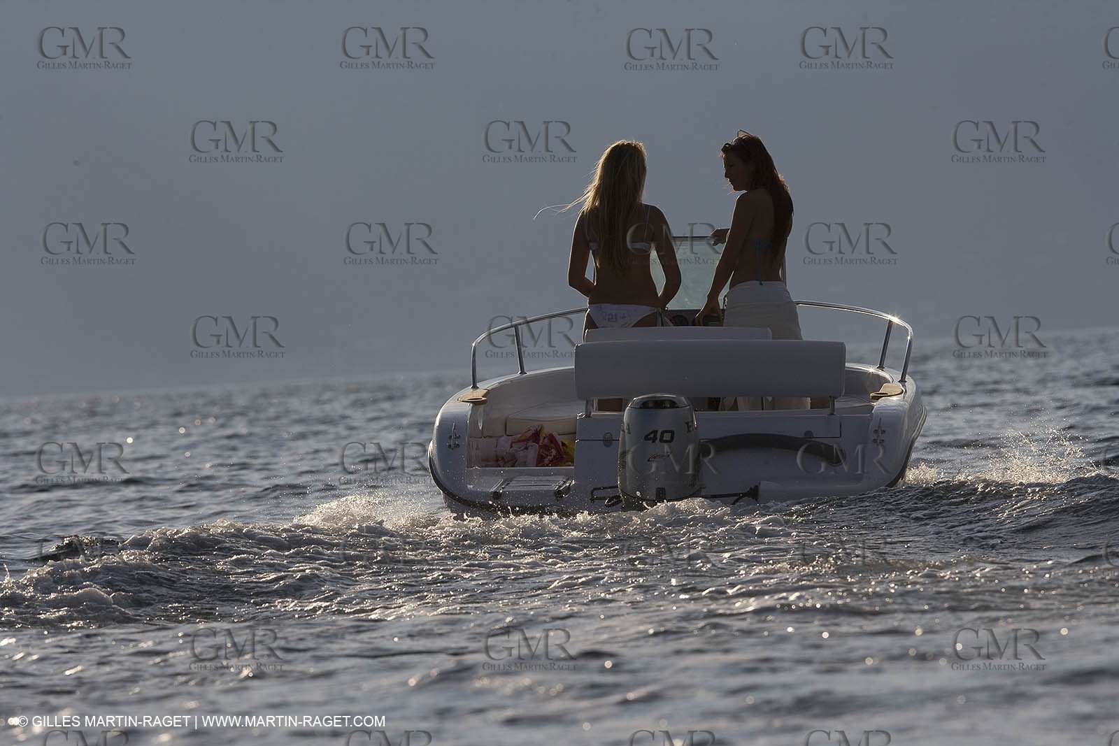 Motor boat running