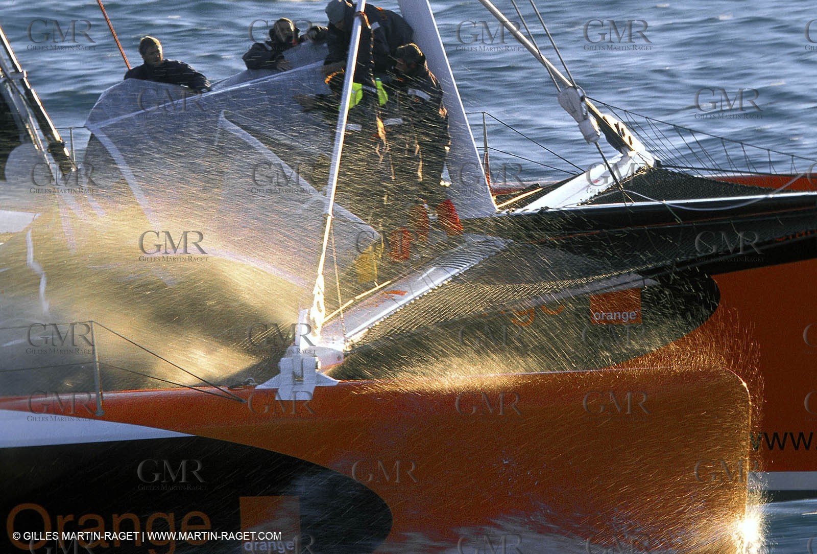 Orange II - 2004 Jules Verne Trophy - Ouessant - first starting line crossing