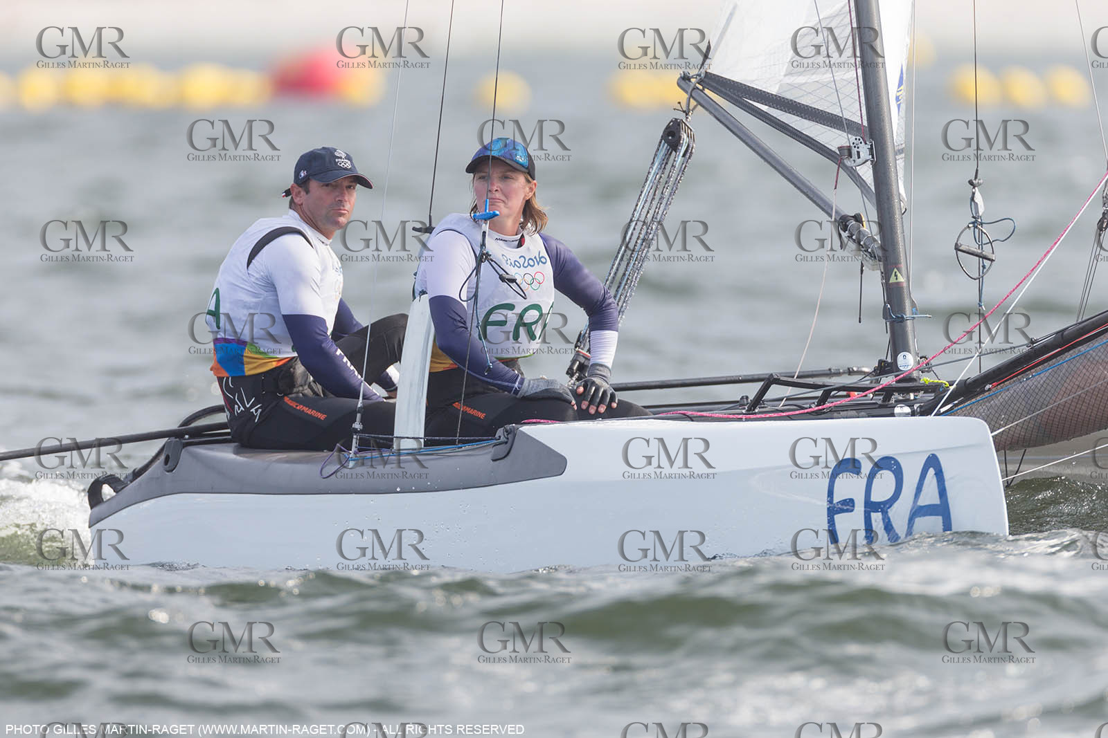 16 08 2016, Rio de Janeiro (BRA), 2016 Olympic Games, Sailing, Nacra 17, Billy Besson, Marie RIou