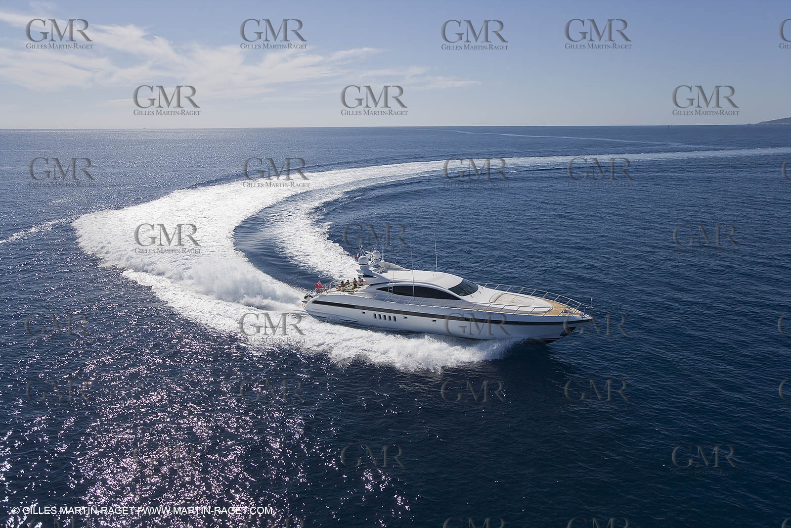 06 09 2007 - Saint Tropez (FRA, 83) - Superyachts - Motoryachts - Mangusta 92 Triple Fun in Saint Tropez - Mooring at Club 55 at Pampelonne Beach